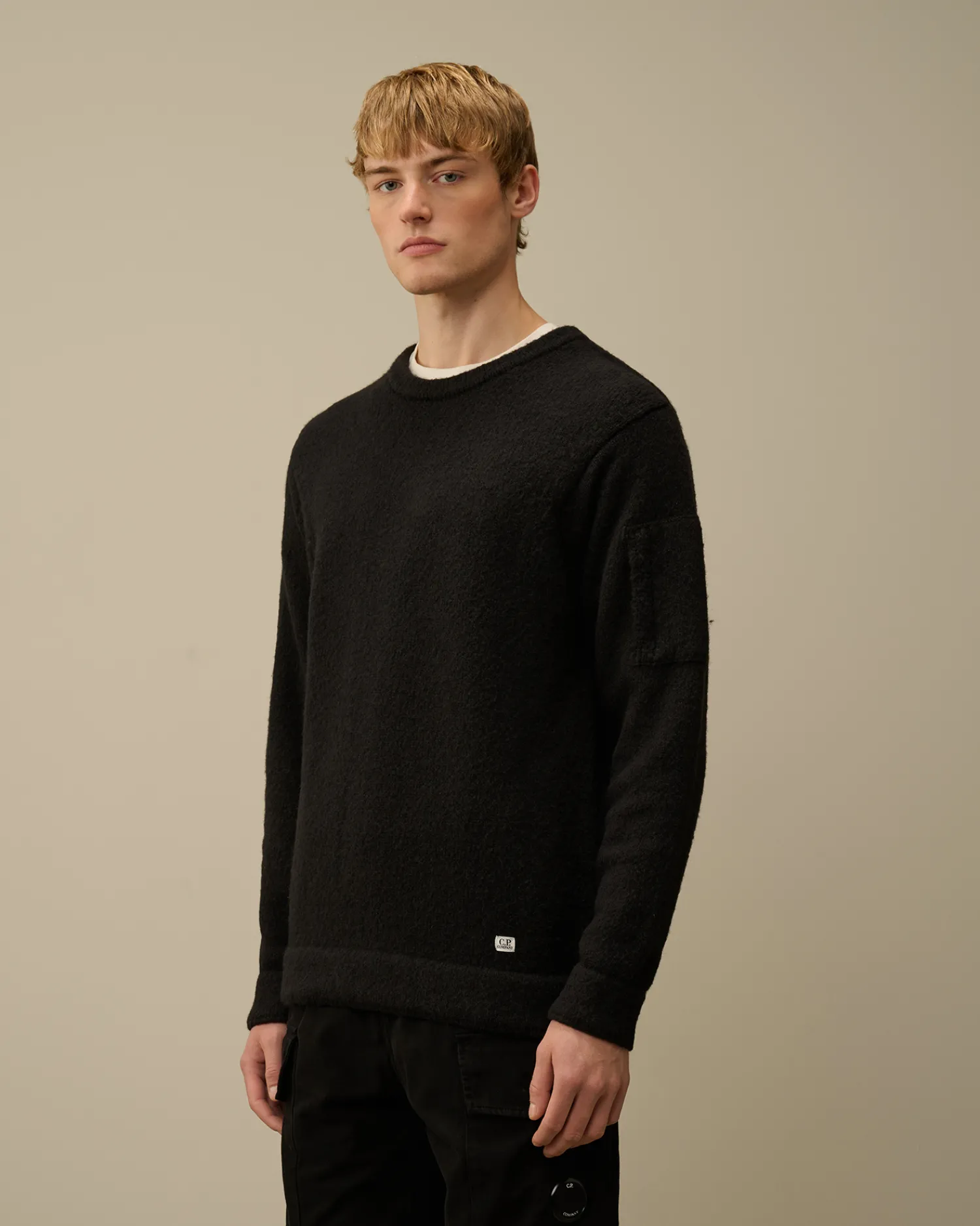 C.P. Company Maglieria>Alpaca Soft Crewneck Knit Black