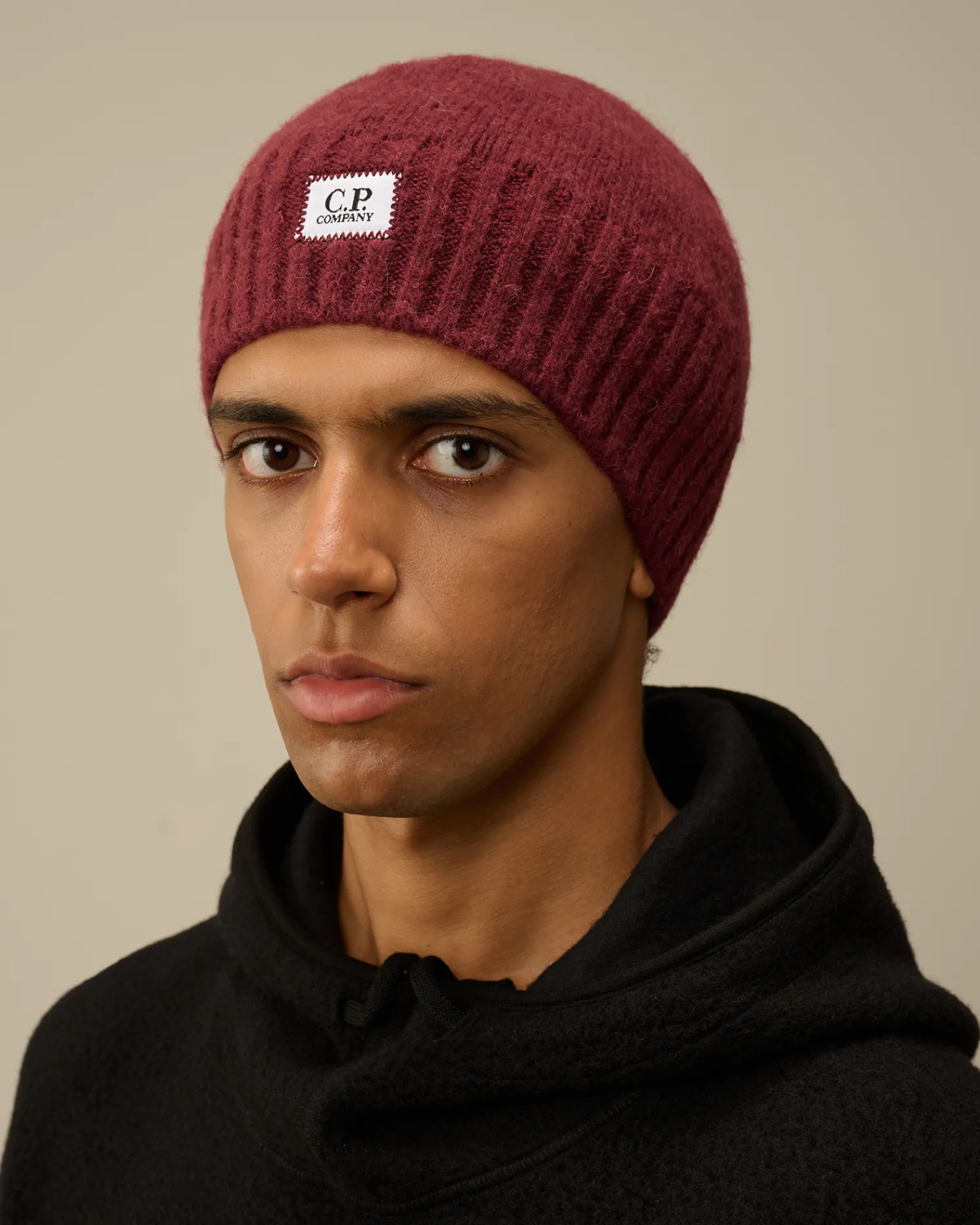 C.P. Company Cappelli>Alpaca Soft Logo Beanie Potent Purple