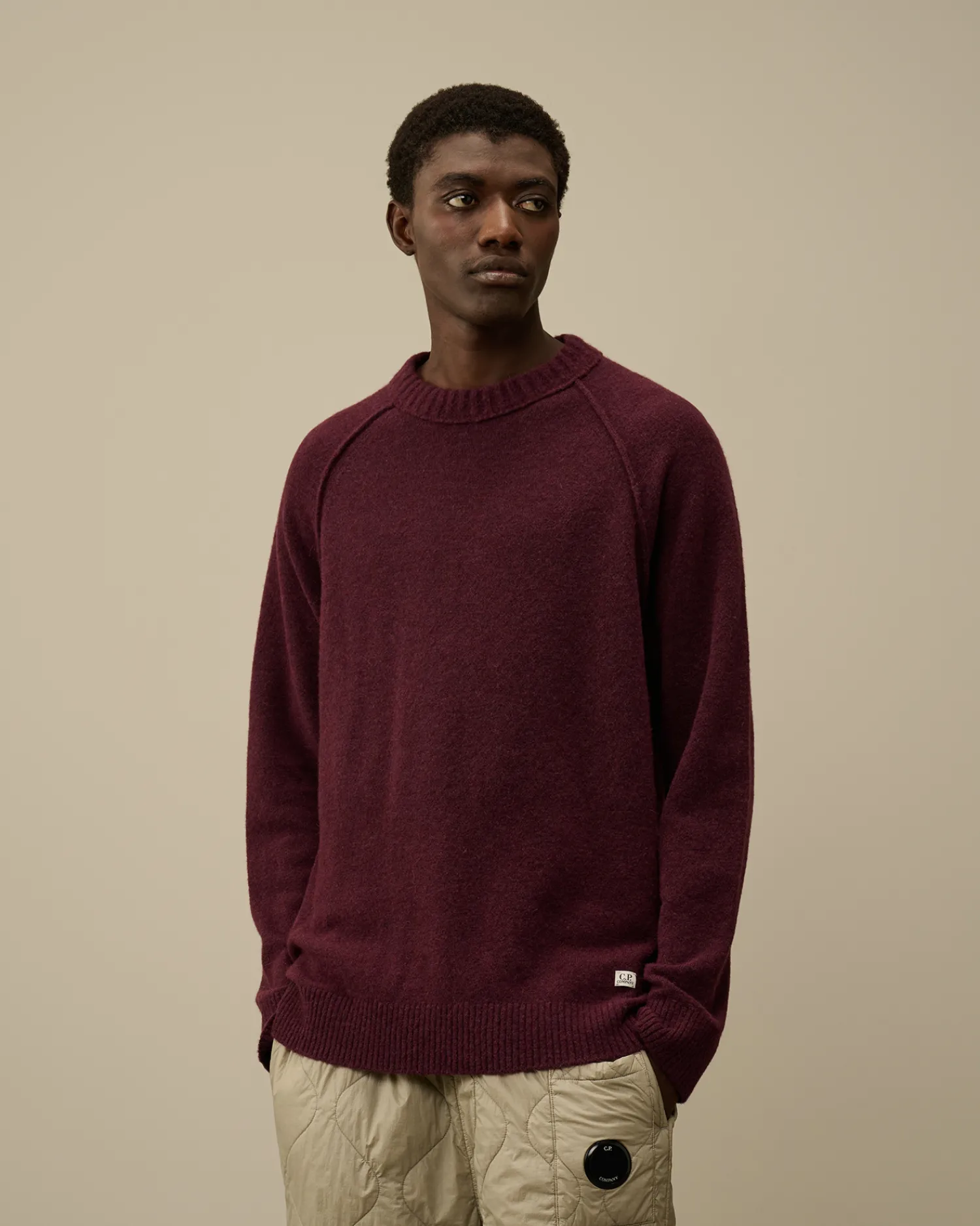 C.P. Company Maglieria>Alpaca Wool Crewneck Knit Potent Purple