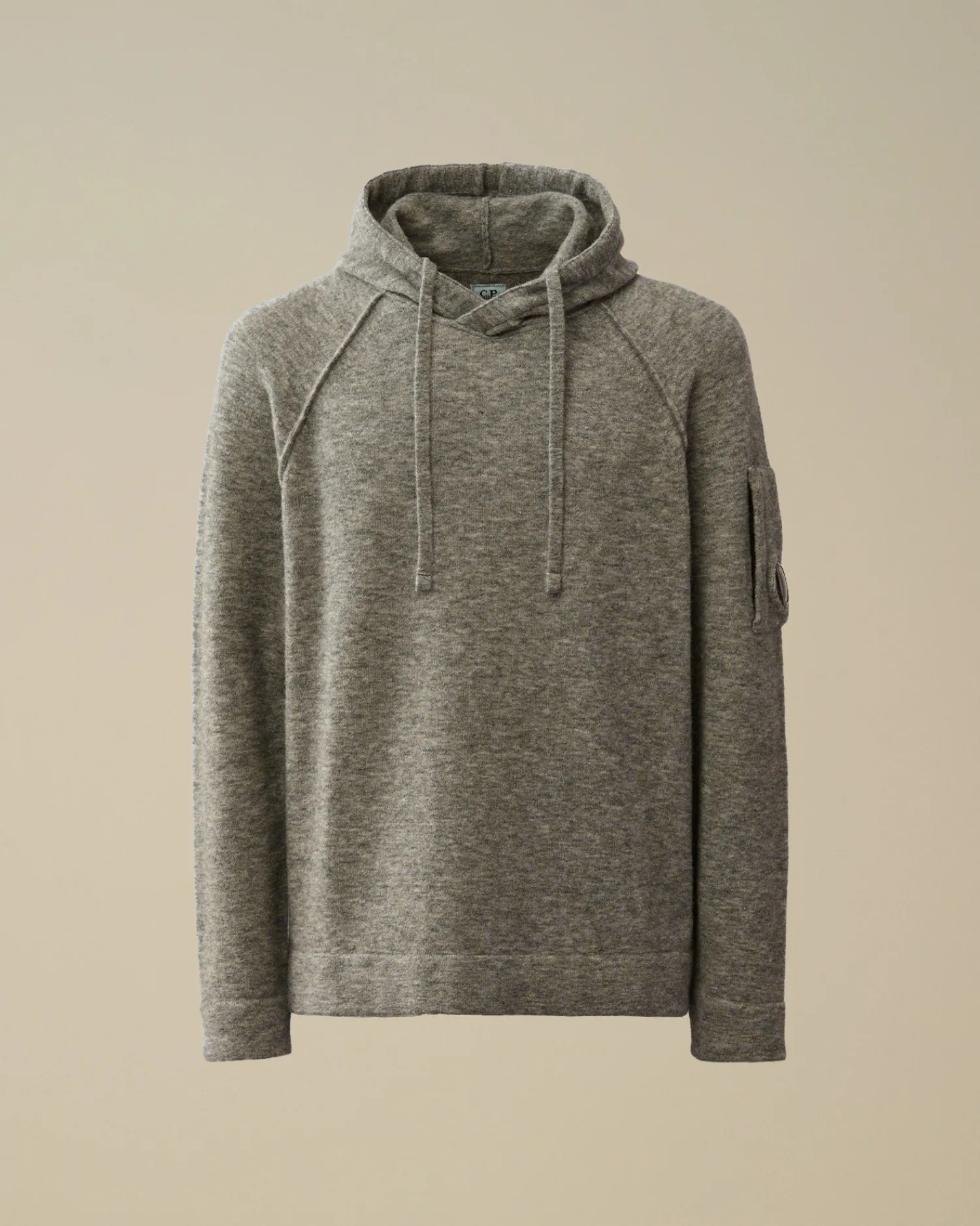 C.P. Company Maglieria>Alpaca Wool Hooded Knit Graphite Melange – Grey