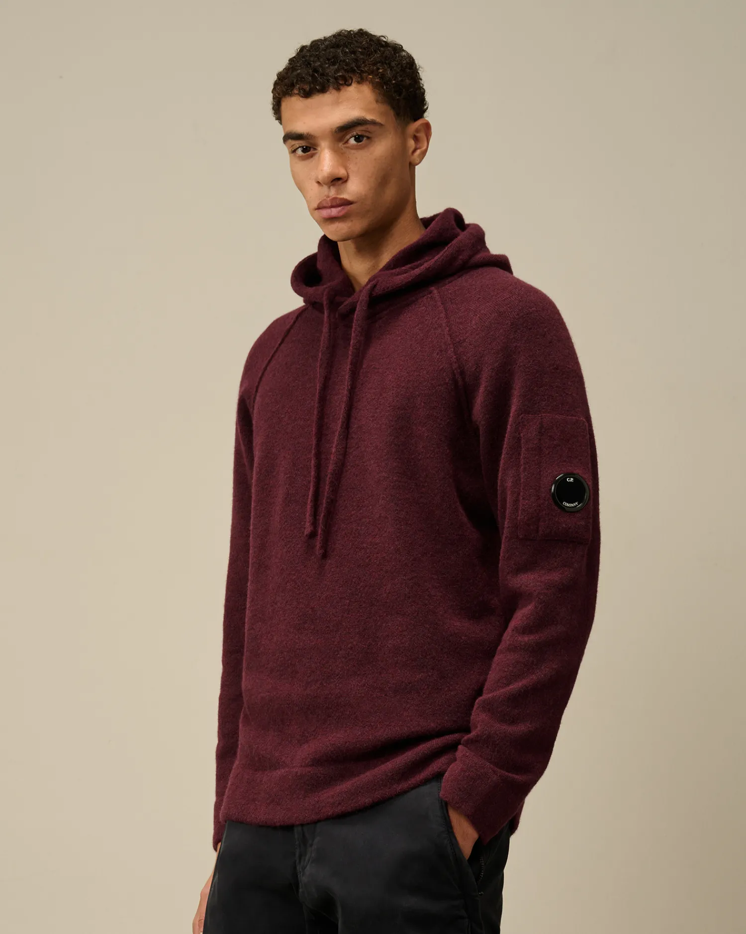 C.P. Company Maglieria>Alpaca Wool Hooded Knit Potent Purple