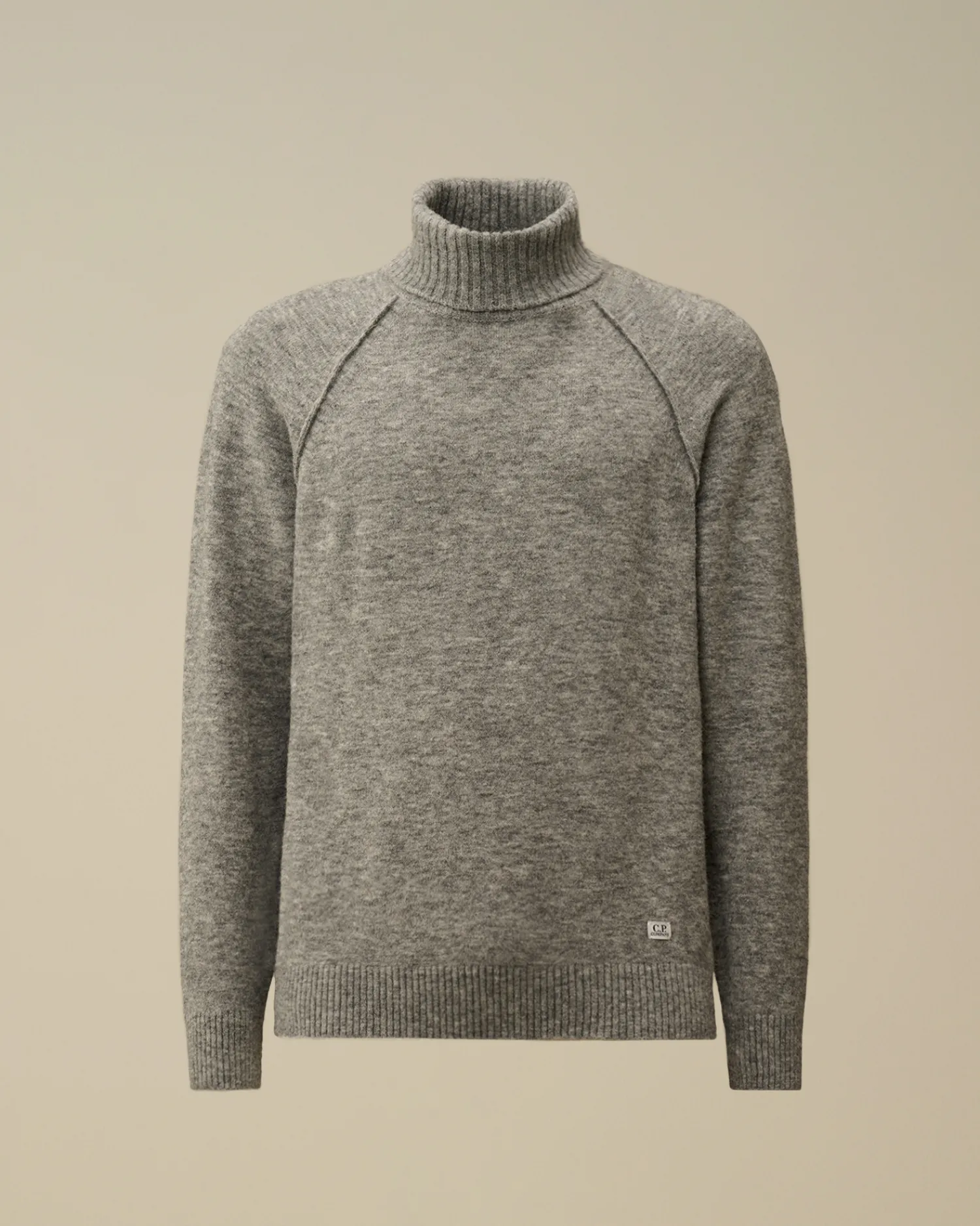 C.P. Company Maglieria>Alpaca Wool Turtleneck Knit Graphite Melange – Grey