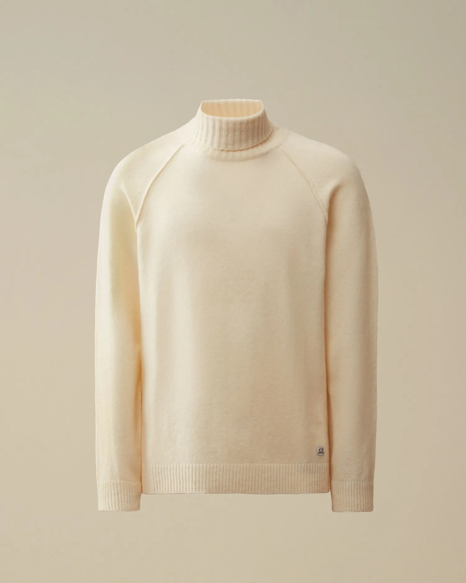 C.P. Company Maglieria>Alpaca Wool Turtleneck Knit Gauze White