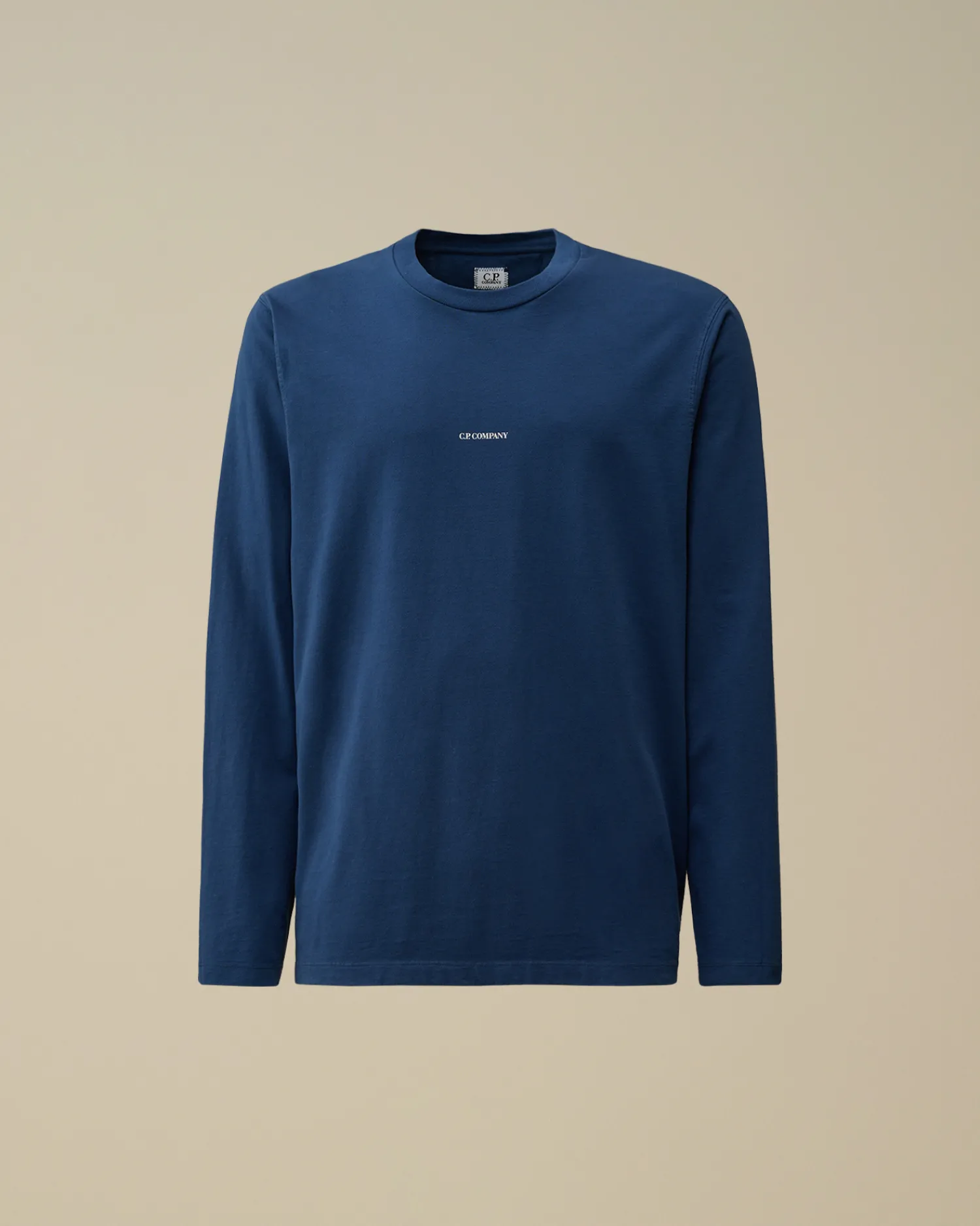 C.P. Company T-shirts & Polo>Brushed Jersey Logo Longsleeve T-Shirt Estate Blue