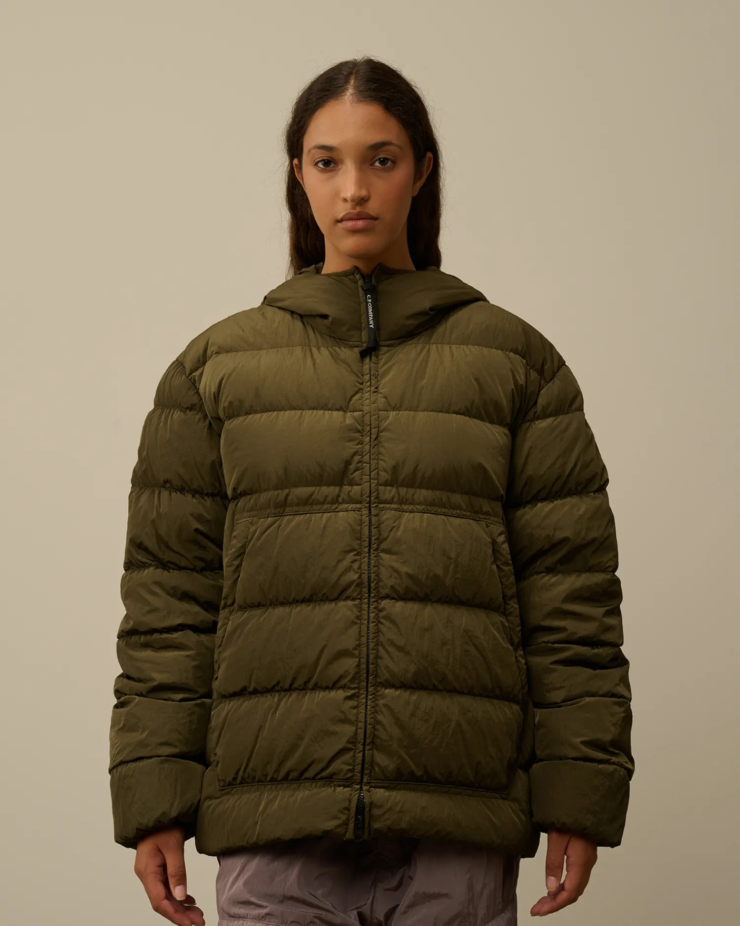 C.P. Company Giacche>Chrome-R Goggle Down Jacket Ivy Green