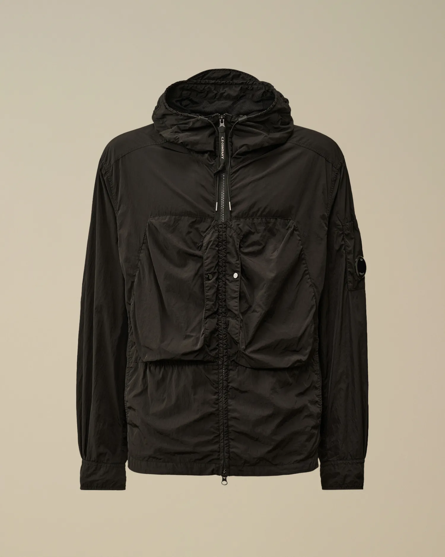 C.P. Company Overshirt>Chrome-R Hooded Overshirt Black