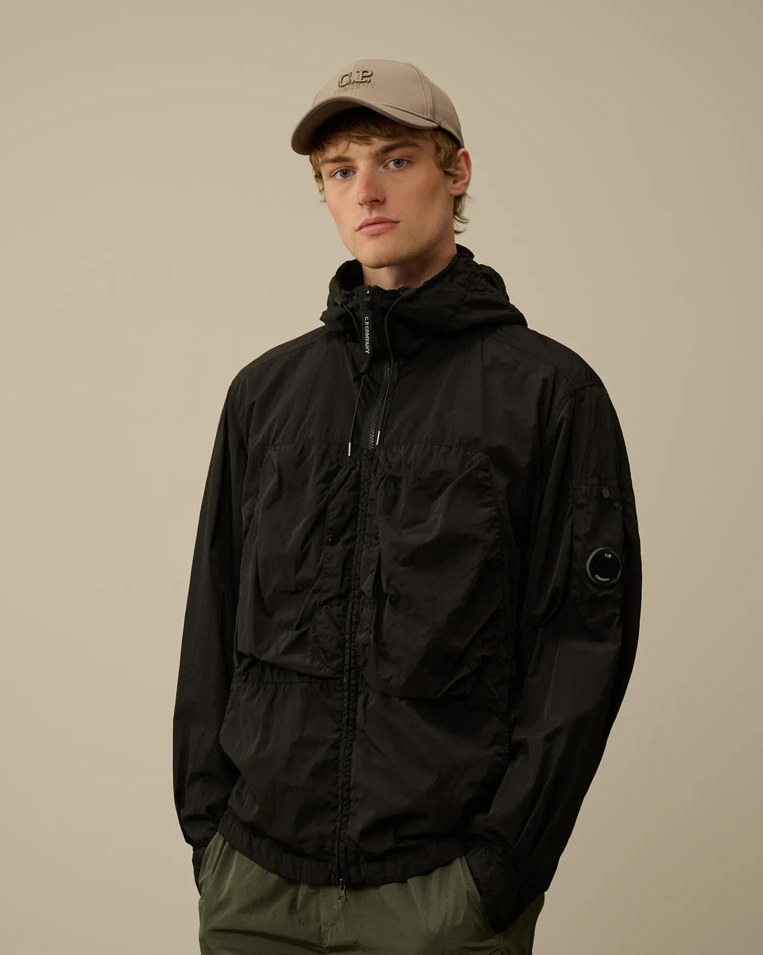 C.P. Company Overshirt>Chrome-R Hooded Overshirt Black