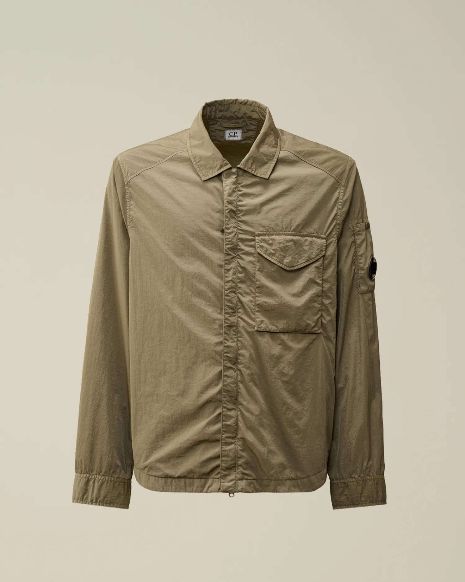 C.P. Company Overshirt>Chrome-R Lens Overshirt Walnut – Beige