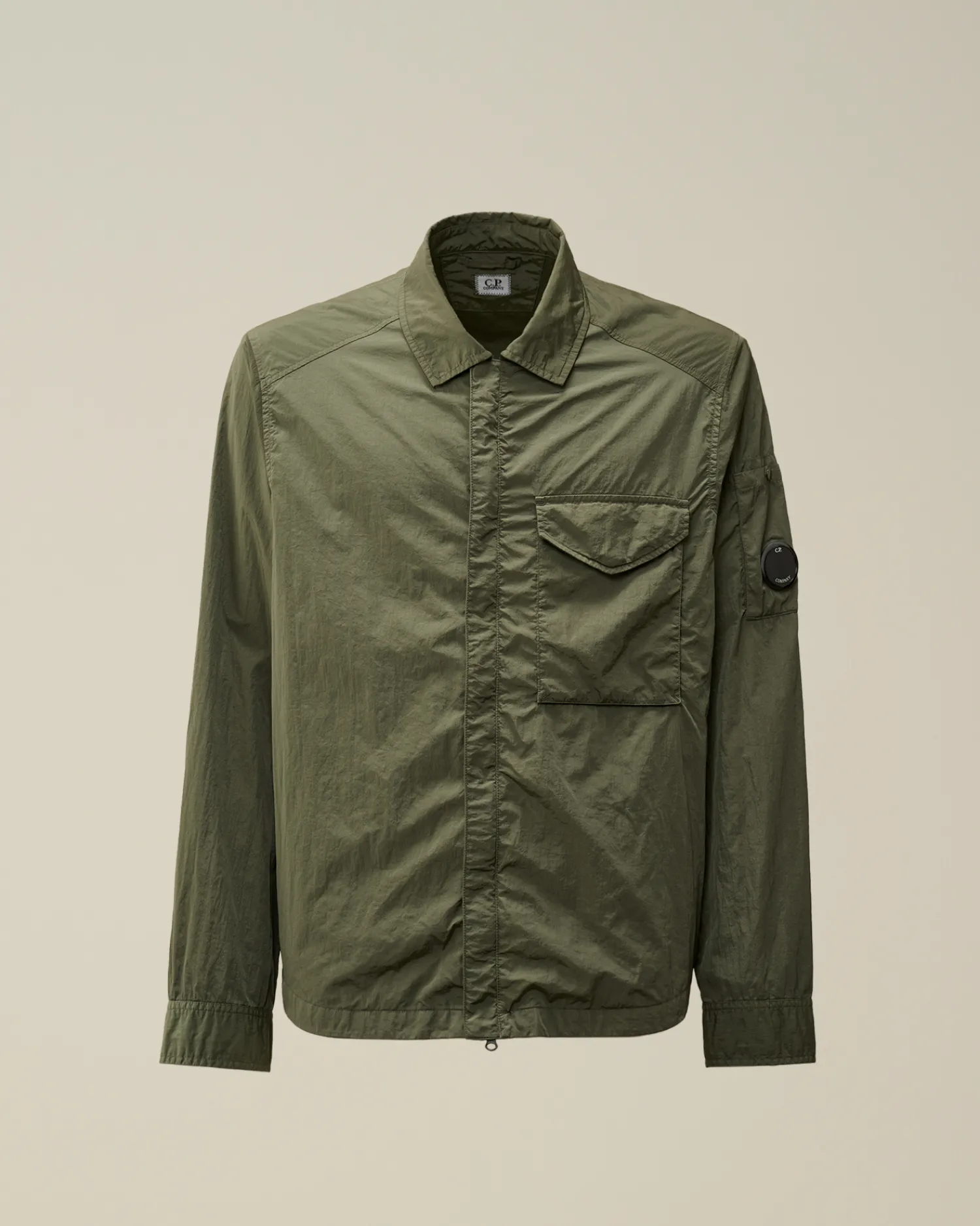 C.P. Company Overshirt>Chrome-R Lens Overshirt Grape Leaf – Green