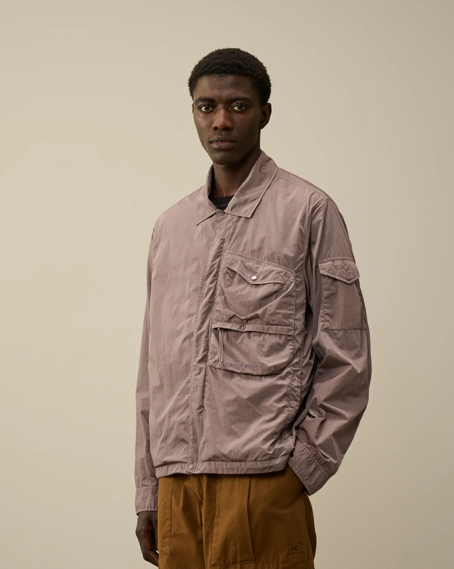 C.P. Company Overshirt>Chrome-R Utility Overshirt Purple Dove