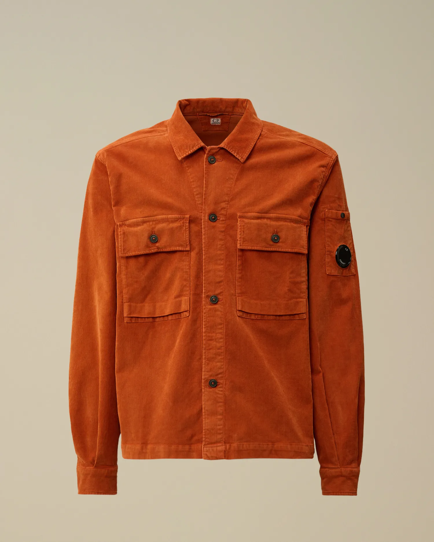 C.P. Company Overshirt>Corduroy Buttoned Utility Overshirt Bombay Brown