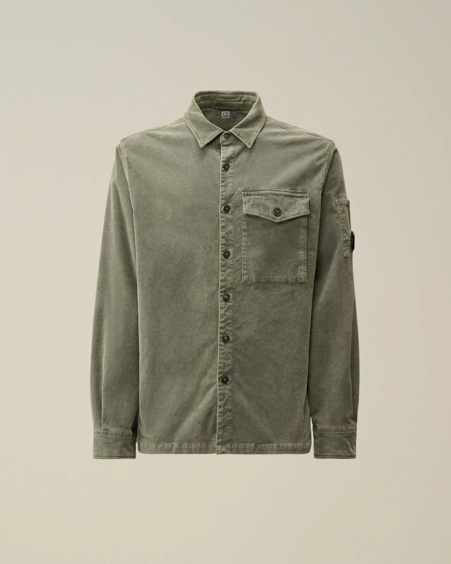 C.P. Company Camicie>Corduroy Lens Buttoned Shirt Grape Leaf – Green