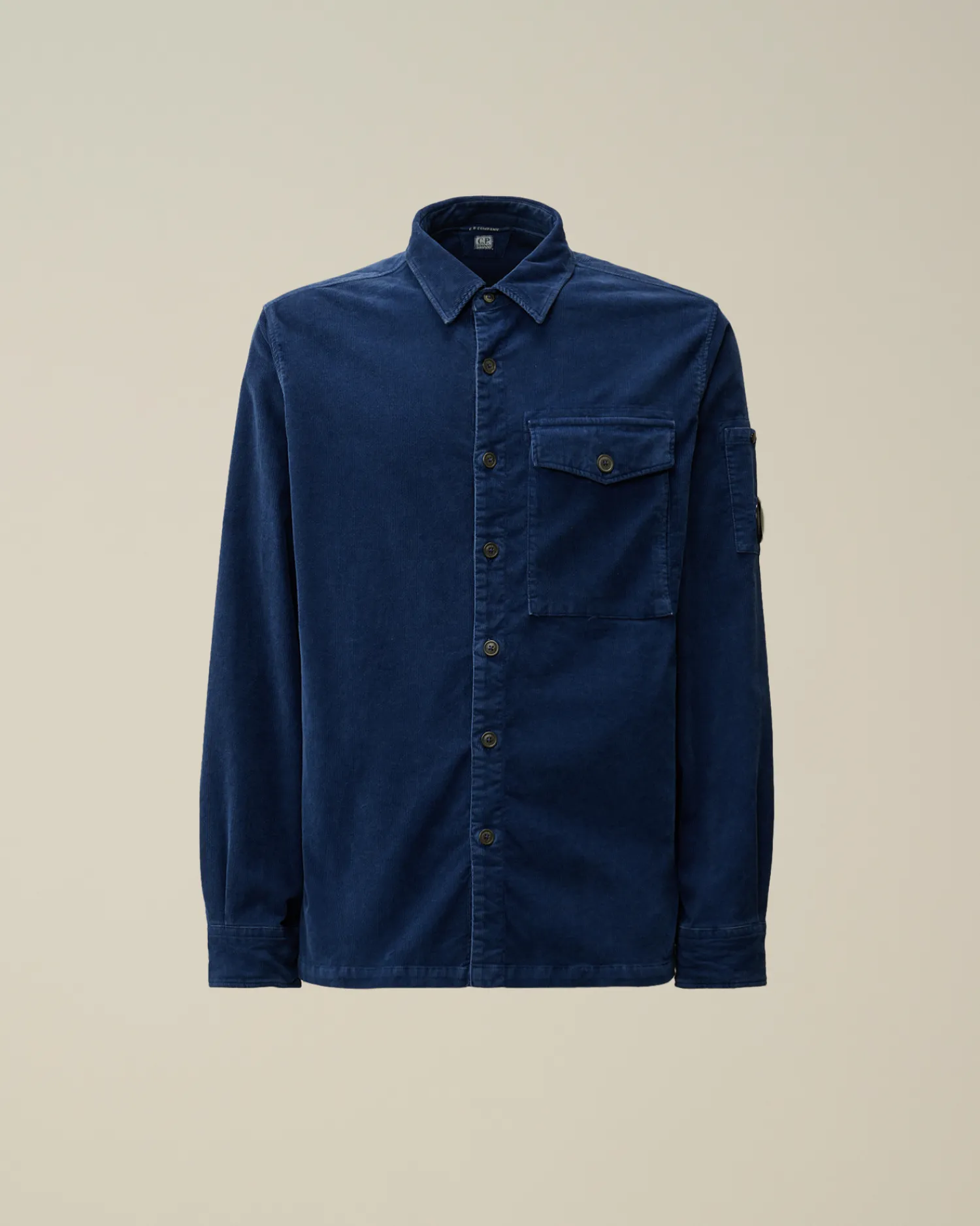 C.P. Company Camicie>Corduroy Lens Buttoned Shirt Estate Blue