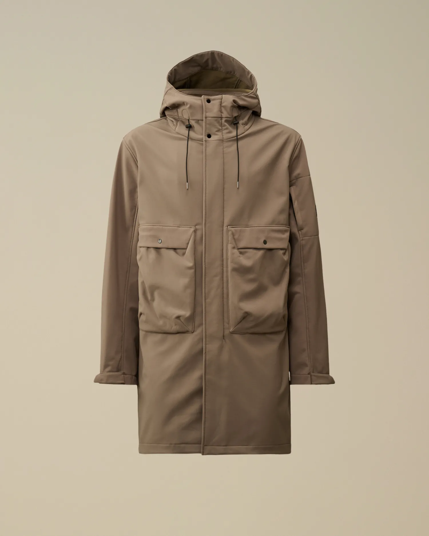 C.P. Company Giacche>C.P. Shell-R Hooded Parka Jacket Walnut – Beige