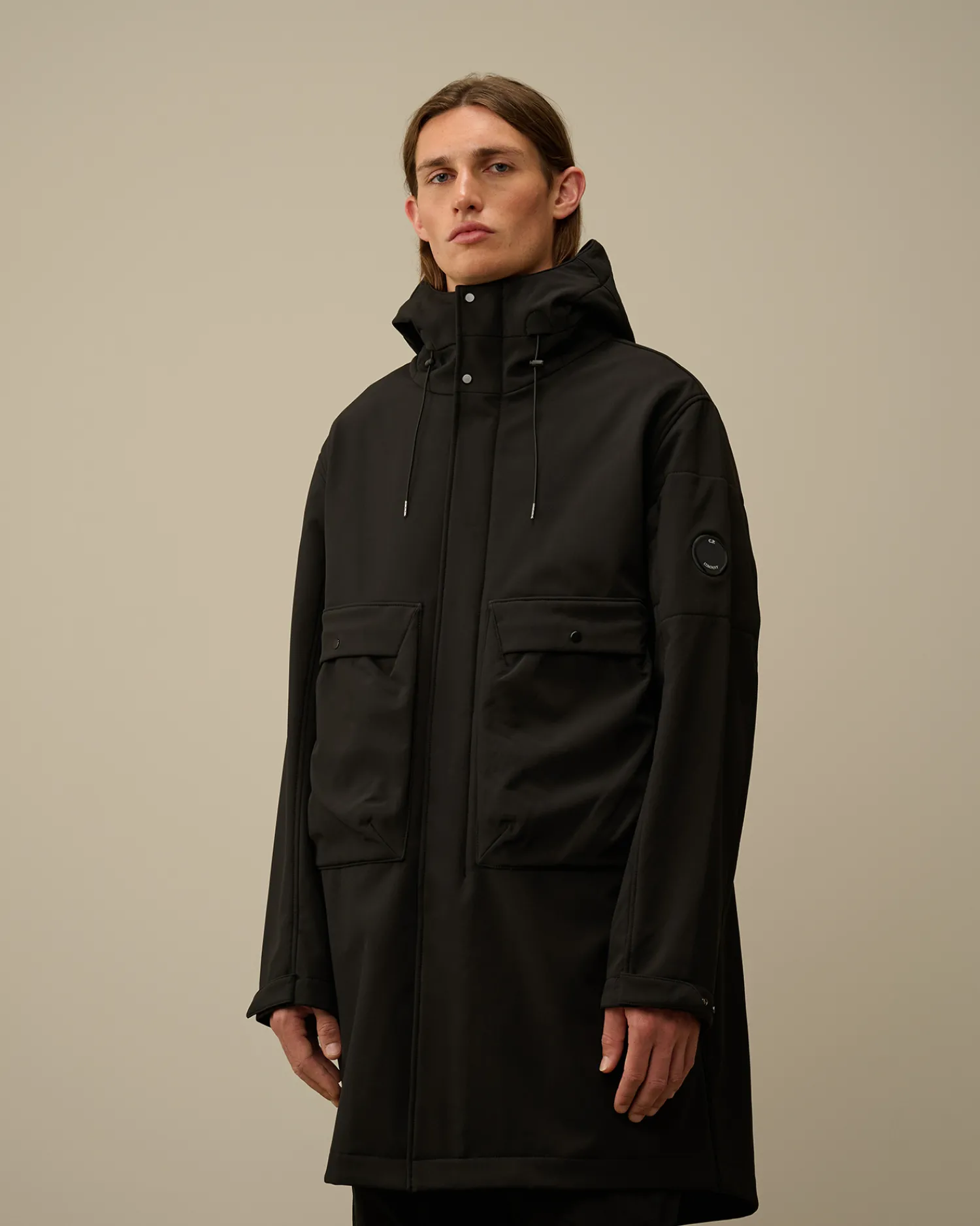 C.P. Company Giacche>C.P. Shell-R Hooded Parka Jacket Black