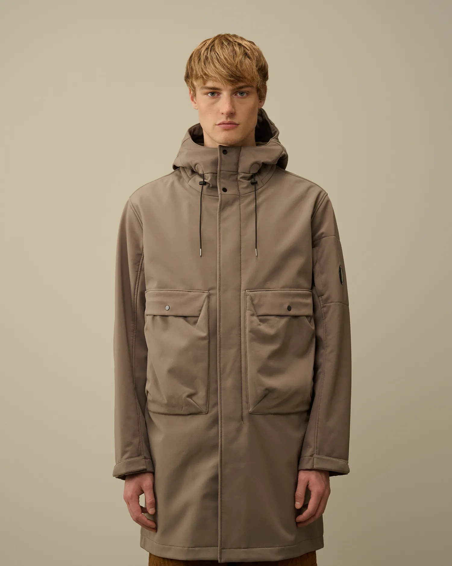 C.P. Company Giacche>C.P. Shell-R Hooded Parka Jacket Walnut – Beige