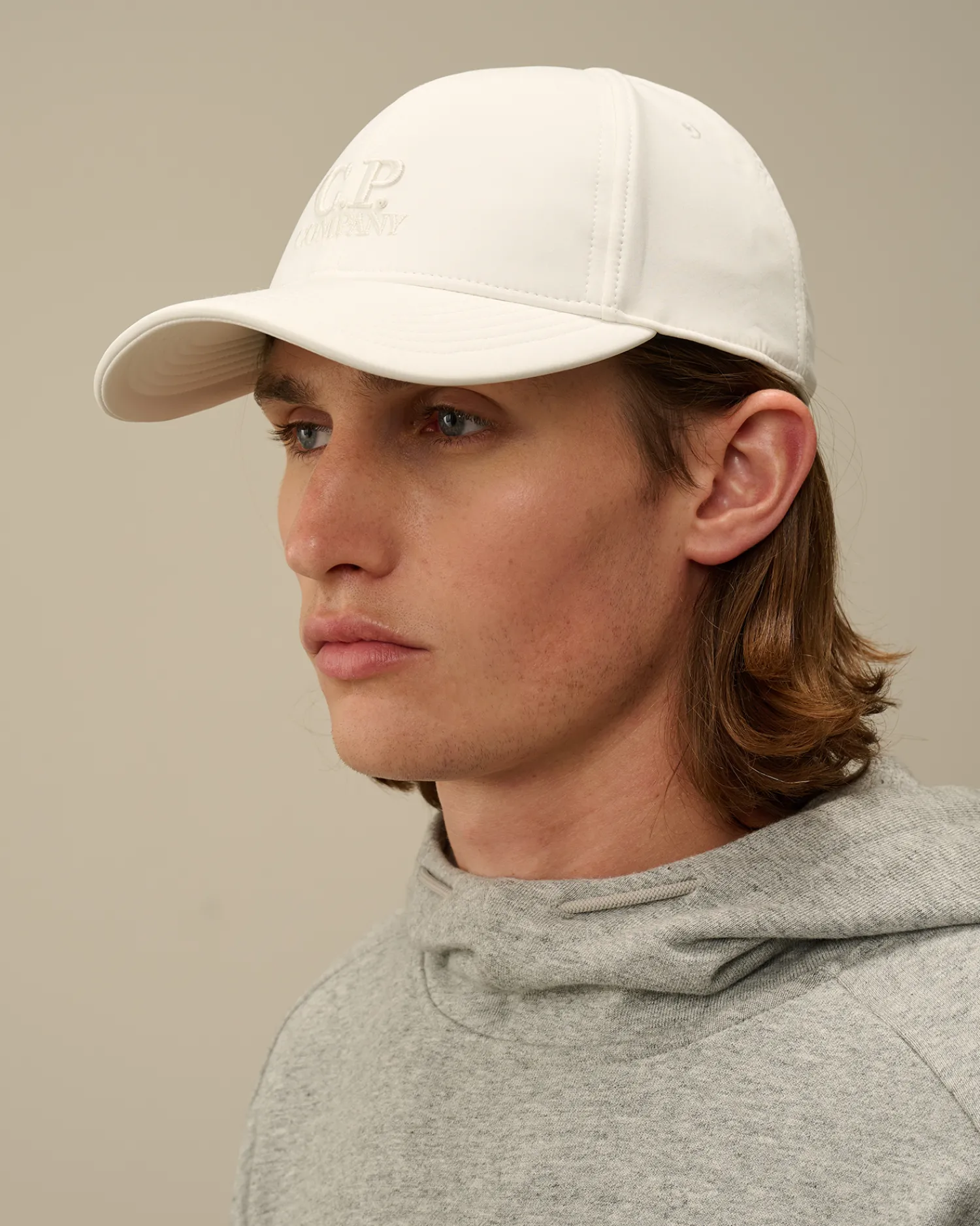 C.P. Company Cappelli>C.P. Shell-R Logo Cap Gauze White