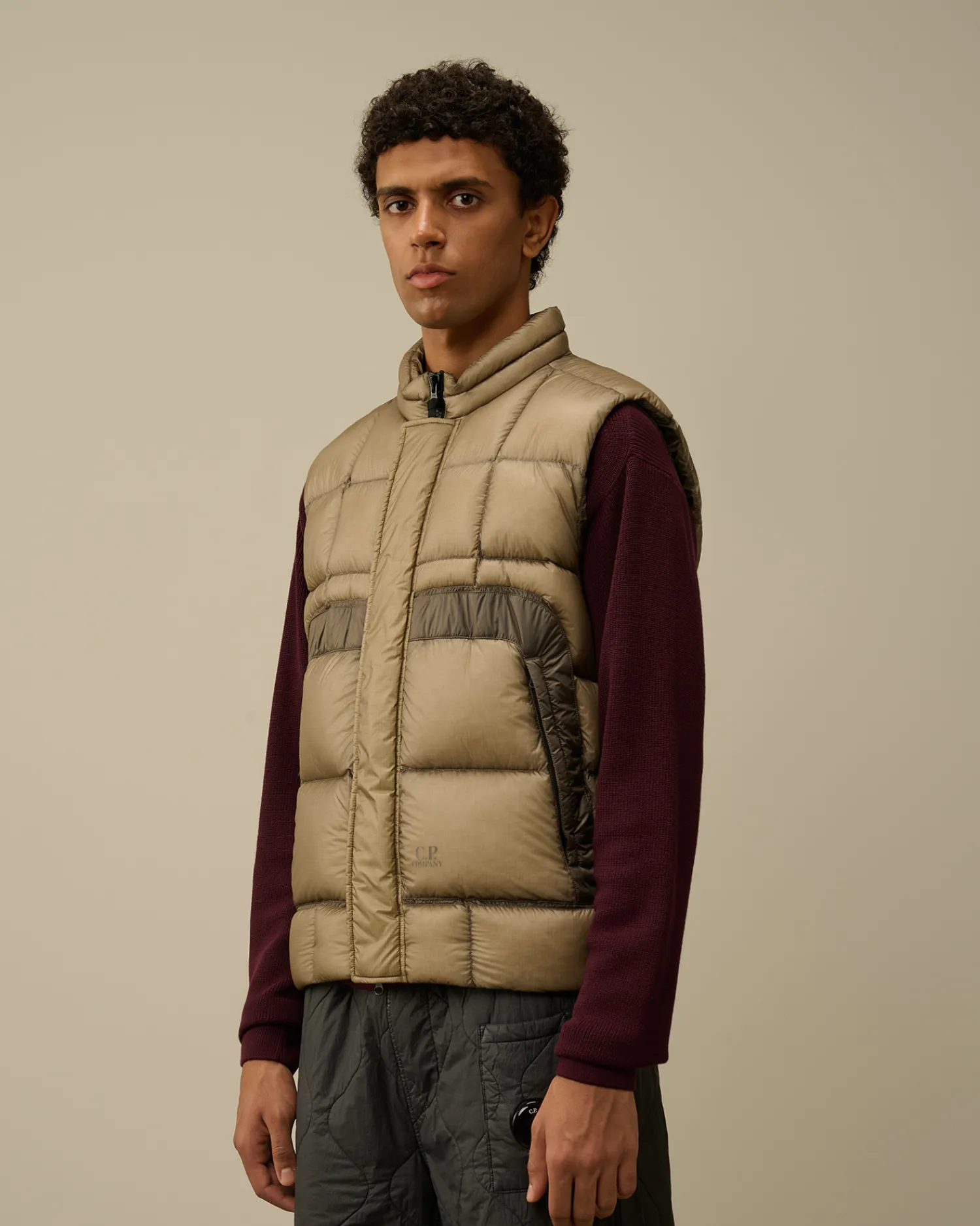 C.P. Company Giacche>D.D. Shell Down Vest Vintage Khaki – Beige