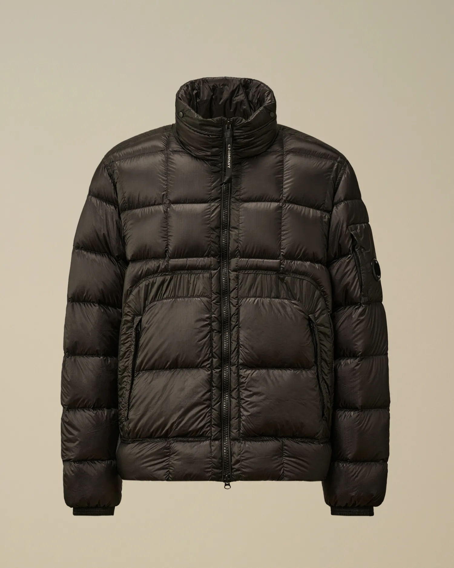 C.P. Company Giacche>D.D. Shell Hooded Short Down Jacket Black