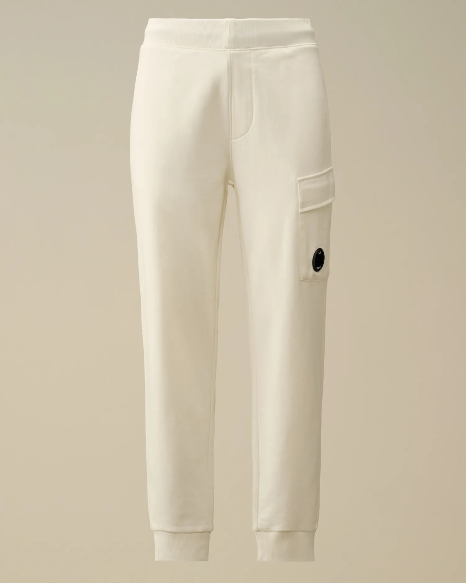 C.P. Company Tute & Shorts>Diagonal Raised Fleece Cargo Sweatpants Gauze White