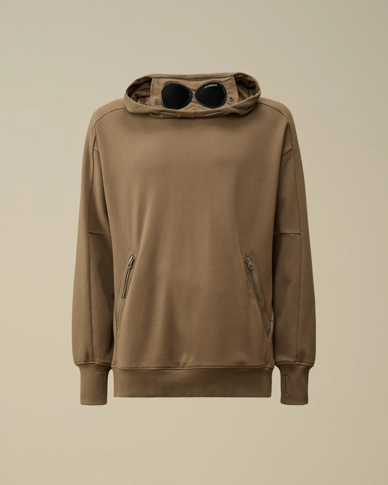 C.P. Company Felpe>Diagonal Raised Fleece Goggle Hooded Sweatshirt Walnut – Beige