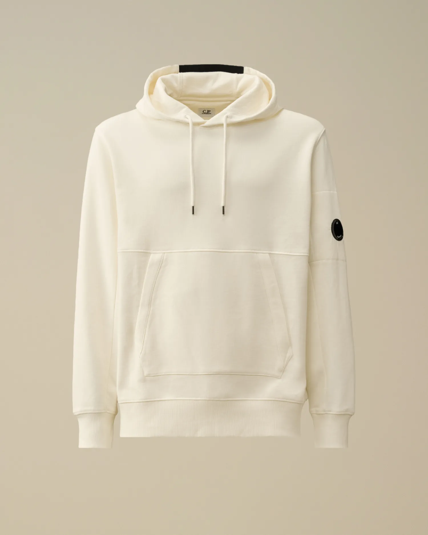 C.P. Company Felpe>Diagonal Raised Fleece Lens Hooded Sweatshirt Gauze White