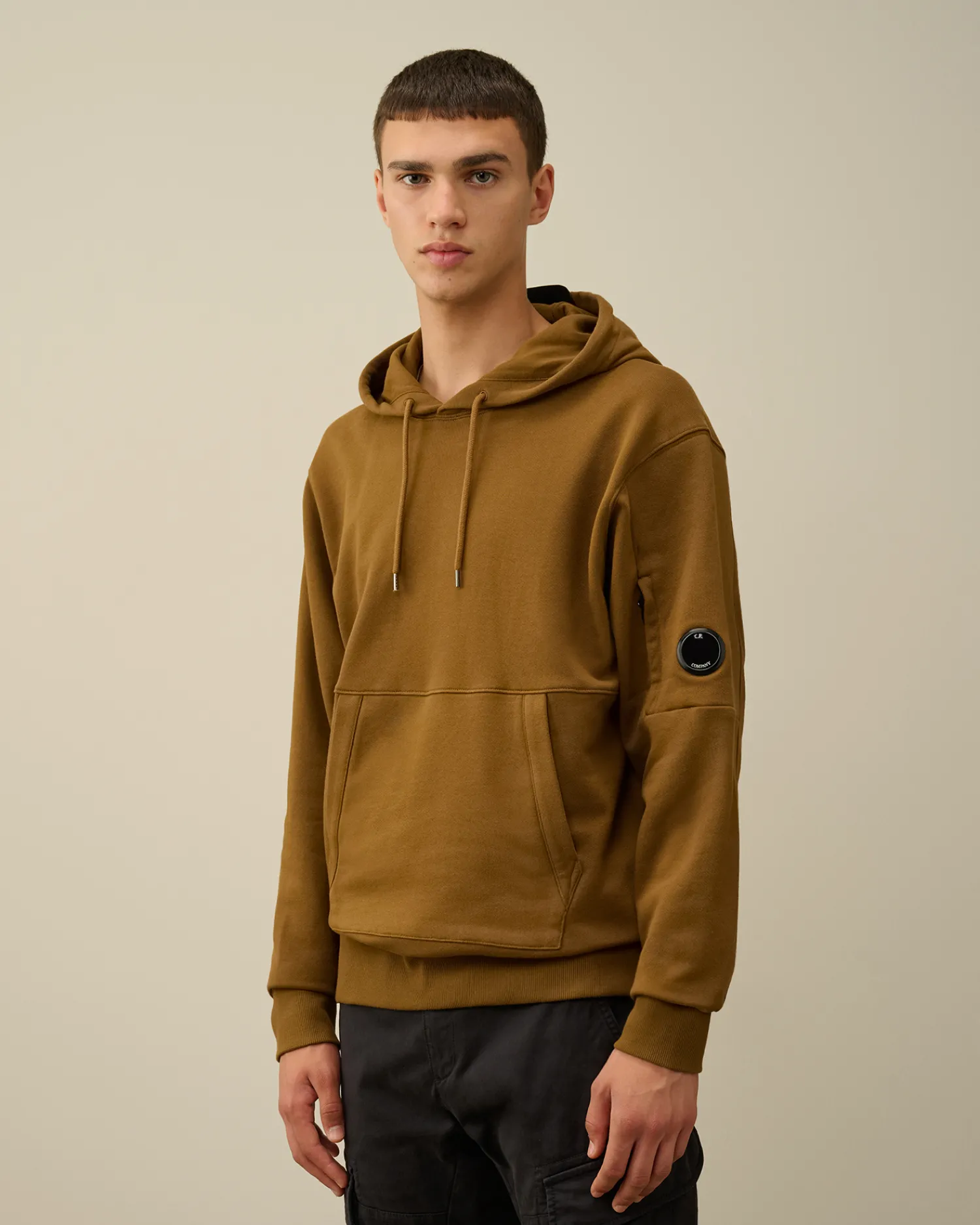 C.P. Company Felpe>Diagonal Raised Fleece Lens Hooded Sweatshirt Toffee – Beige