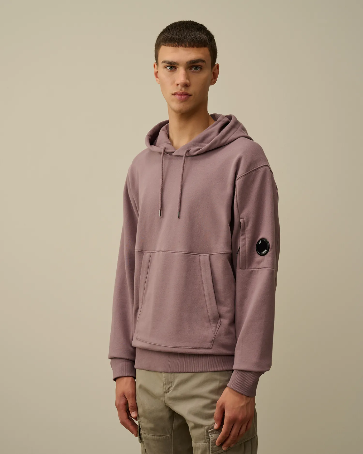 C.P. Company Felpe>Diagonal Raised Fleece Lens Hooded Sweatshirt Purple Dove