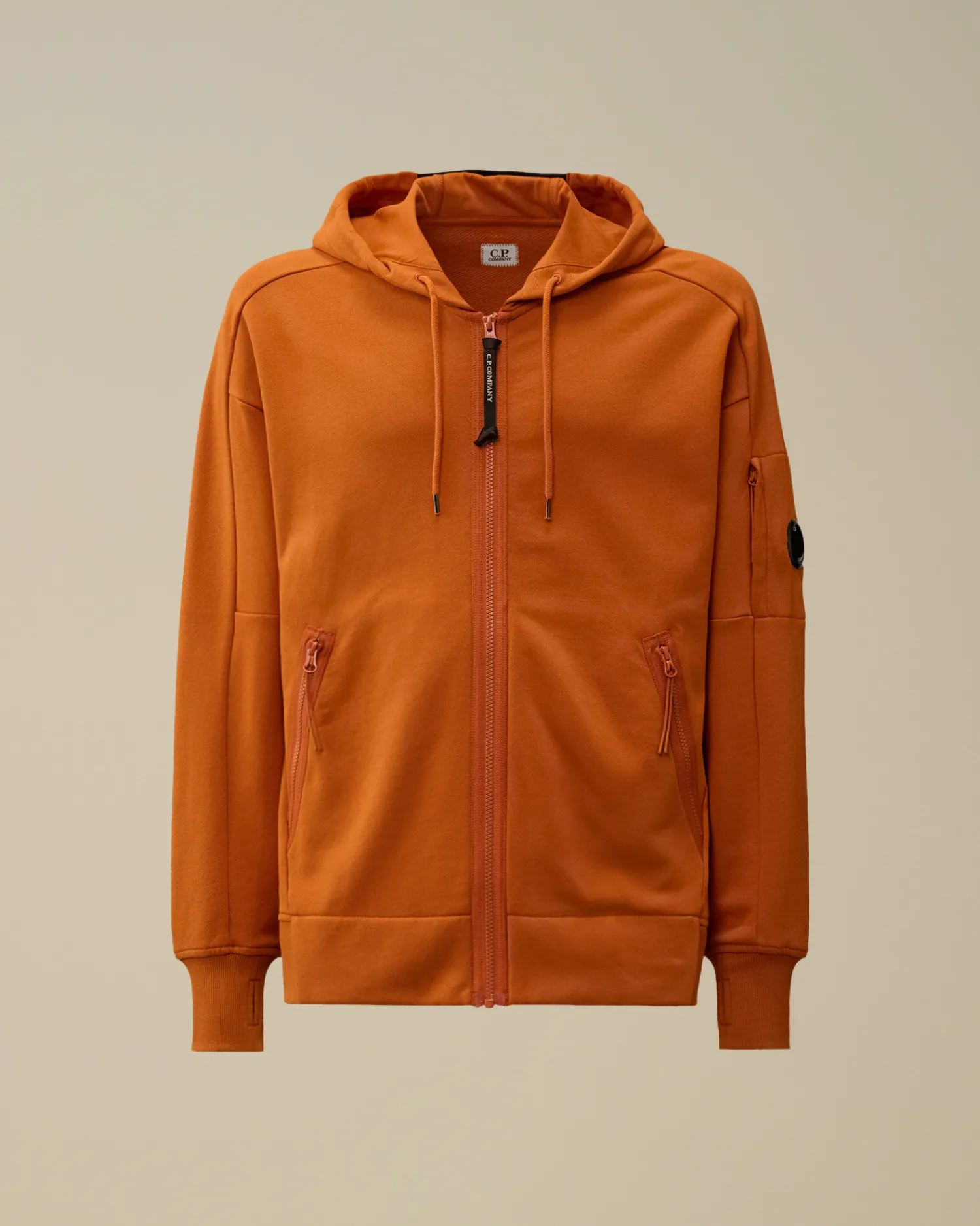 C.P. Company Felpe>Diagonal Raised Fleece Zipped Hooded Sweatshirt Bombay Brown