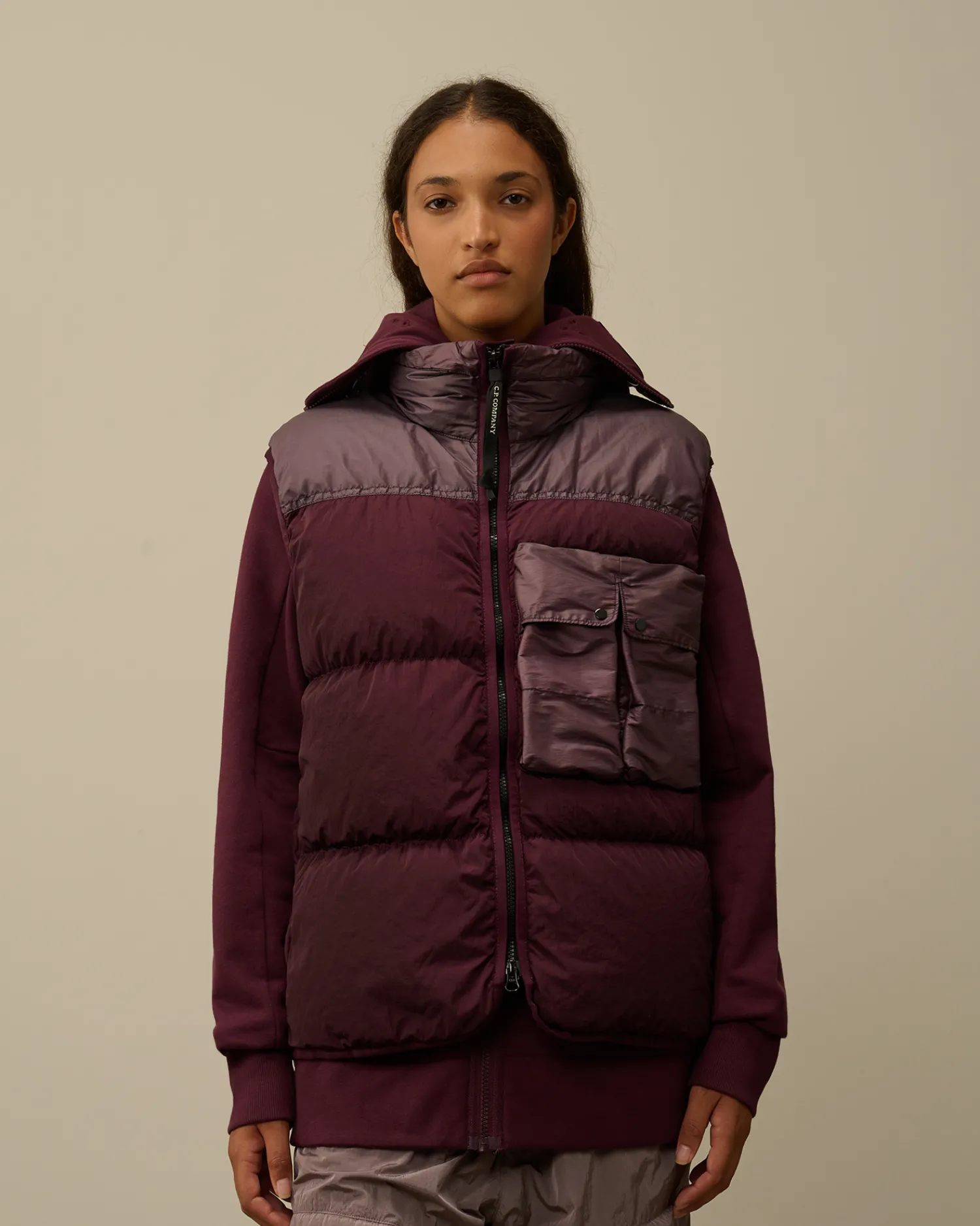 C.P. Company Giacche>Eco Chrome-R Mixed Down Vest Potent Purple