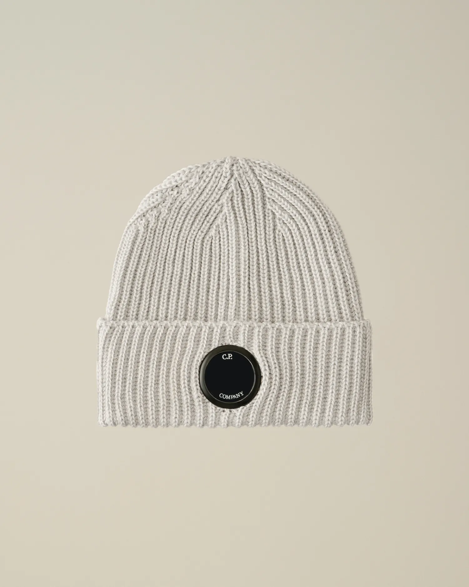 C.P. Company Cappelli>Extra Fine Merino Wool Lens Beanie Moon Melange – Grey