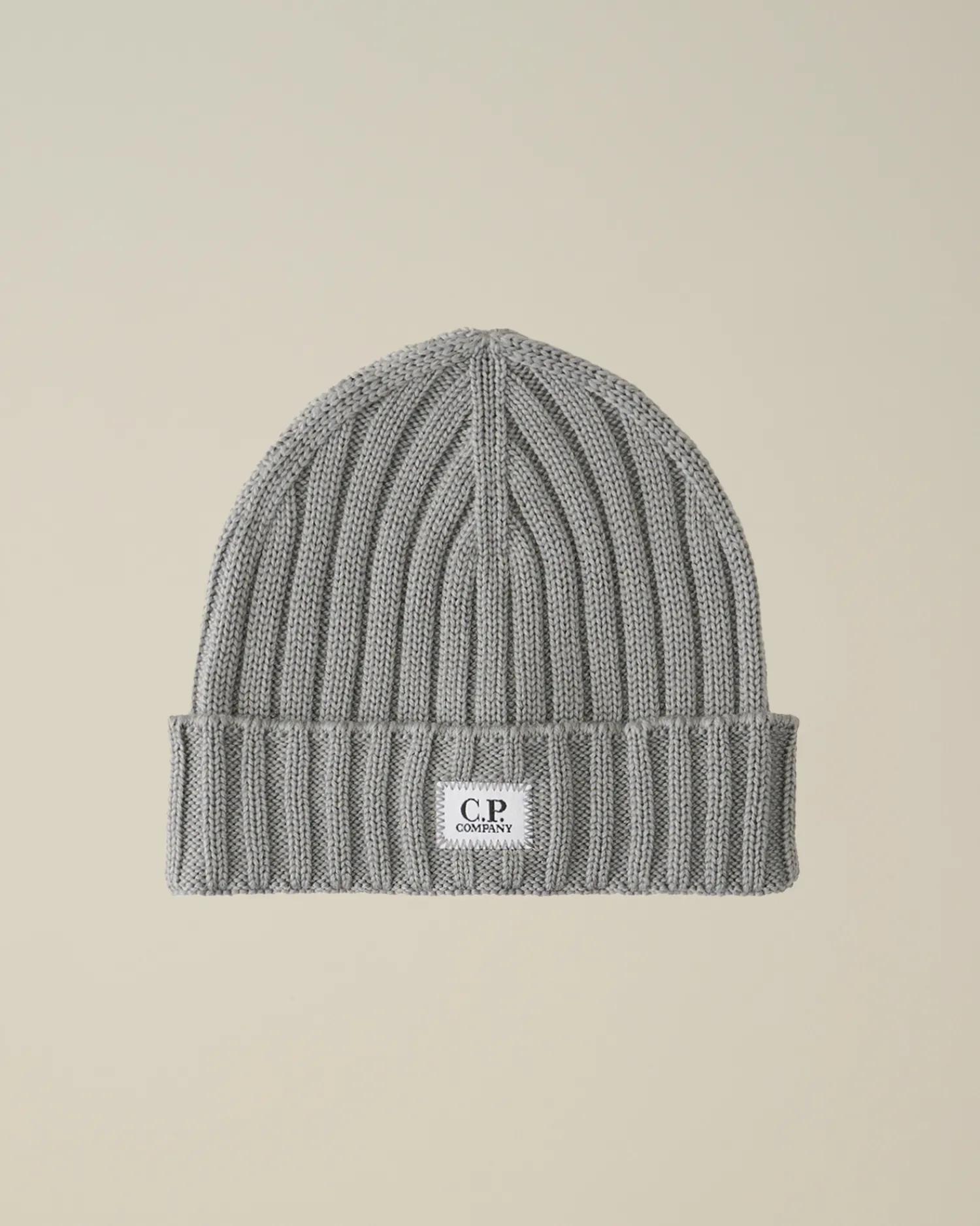 C.P. Company Cappelli>Extra Fine Merino Wool Logo Beanie Griffin Grey