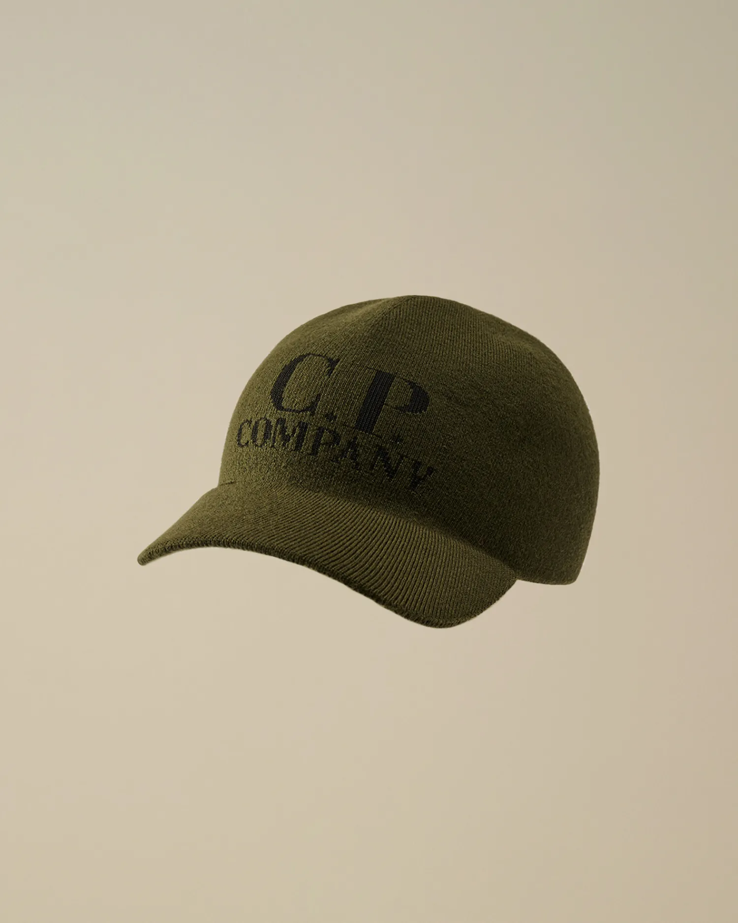 C.P. Company Cappelli>Extrafine Merino Wool Logo Cap Ivy Green