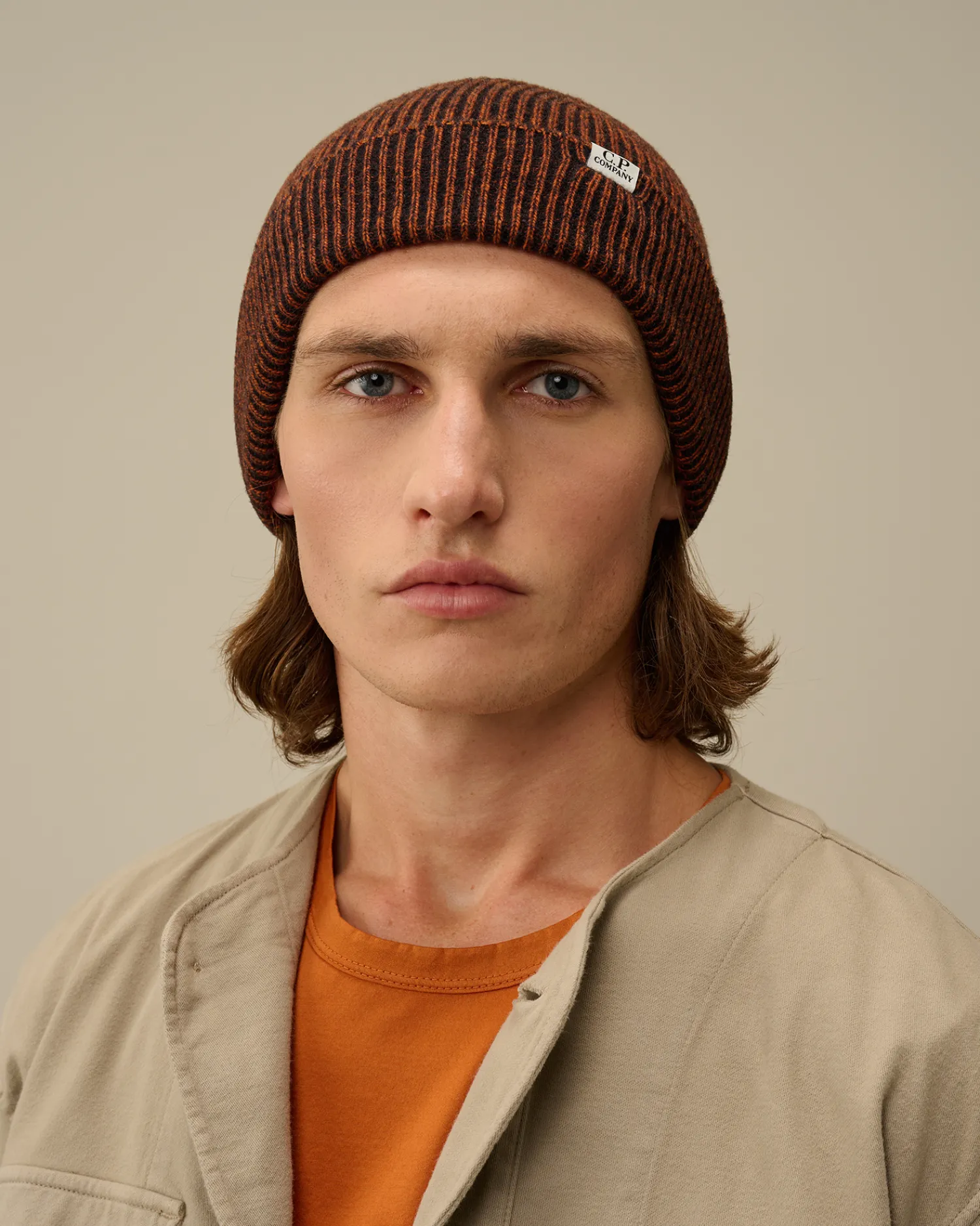 C.P. Company Cappelli>Fleece Knit Beanie Bombay Brown