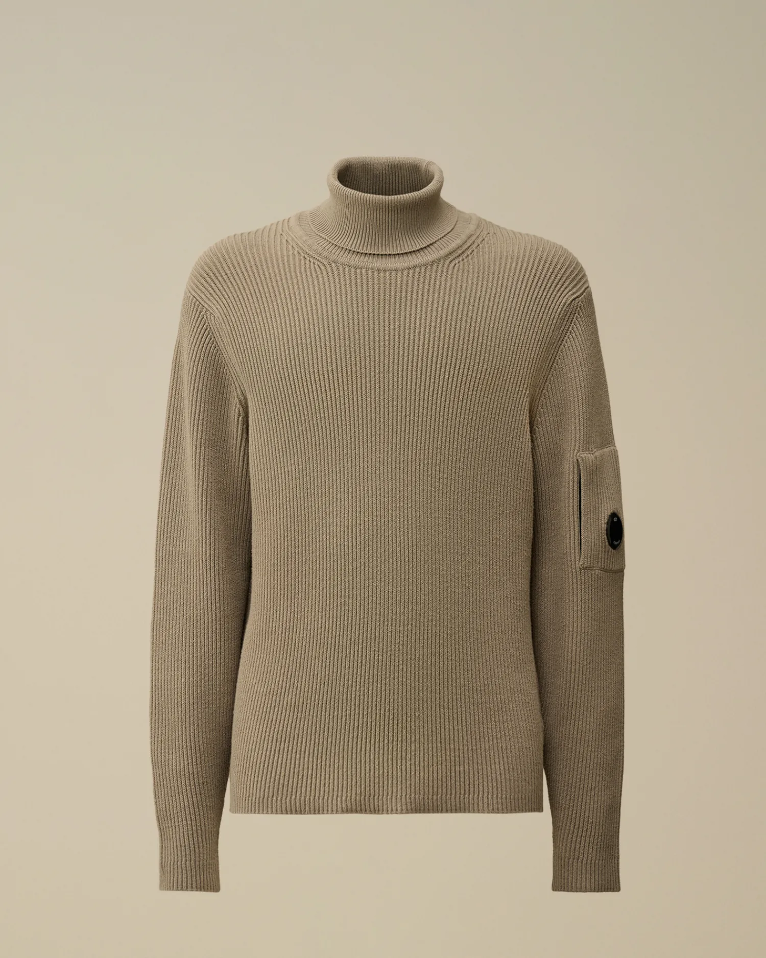 C.P. Company Maglieria>Full Rib Turtleneck Knit Vintage Khaki – Beige