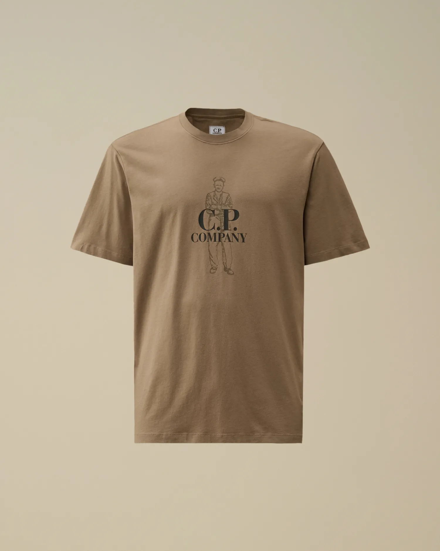 C.P. Company T-shirts & Polo>30/1 Jersey British Sailor T-Shirt Walnut – Beige