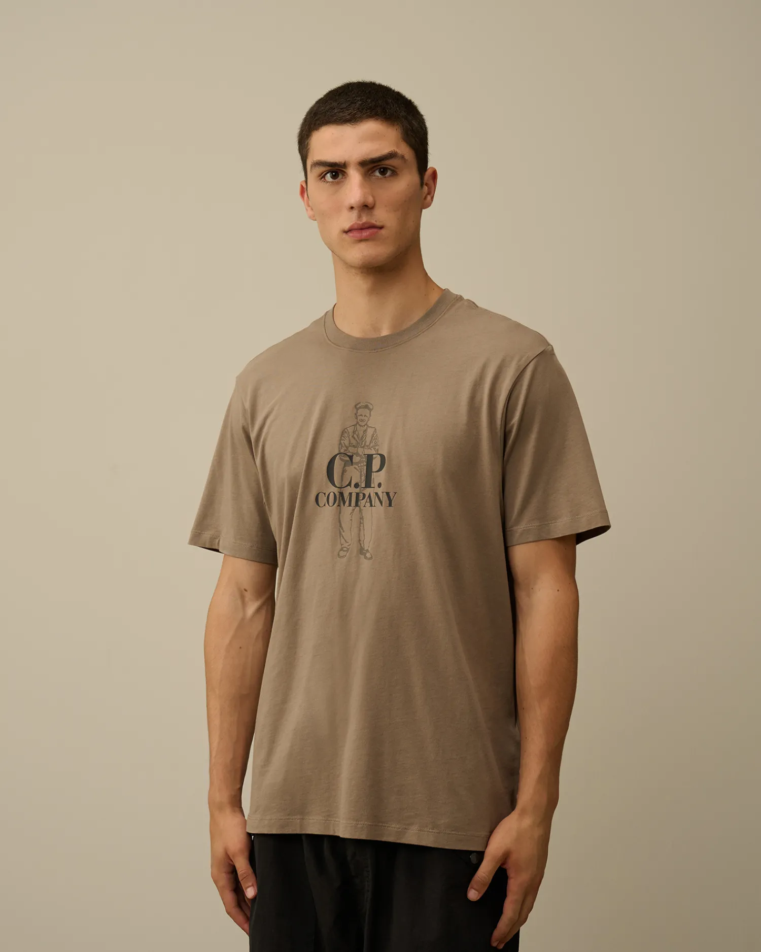 C.P. Company T-shirts & Polo>30/1 Jersey British Sailor T-Shirt Walnut – Beige