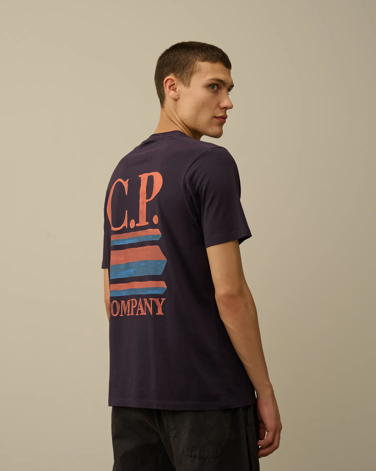 C.P. Company T-shirts & Polo>30/1 Jersey Logo Graphics T-Shirt Nightshade – Purple