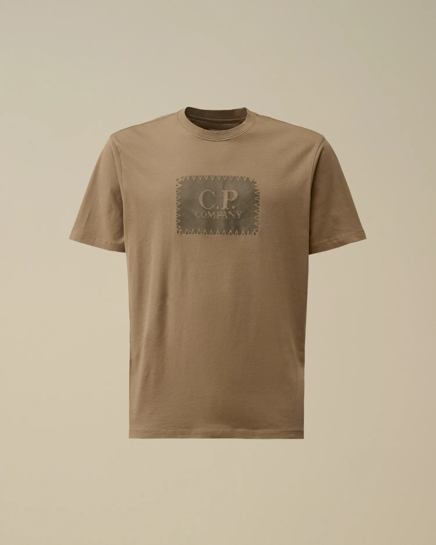 C.P. Company T-shirts & Polo>30/1 Jersey Logo Label T-Shirt Walnut – Beige