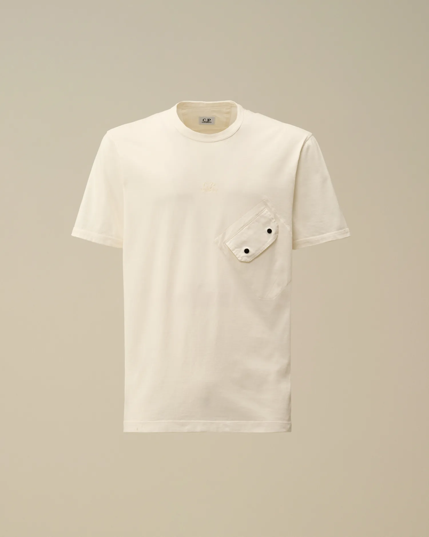 C.P. Company T-shirts & Polo>20/1 Jersey Mixed Logo T-Shirt Gauze White