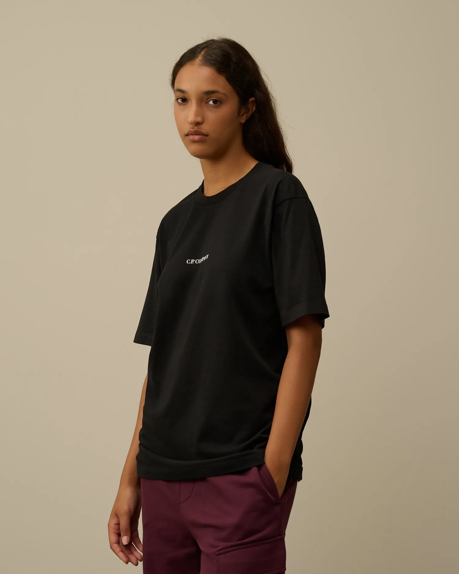 C.P. Company T-shirts & Polo>30/1 Jersey Printed Logo T-Shirt Black