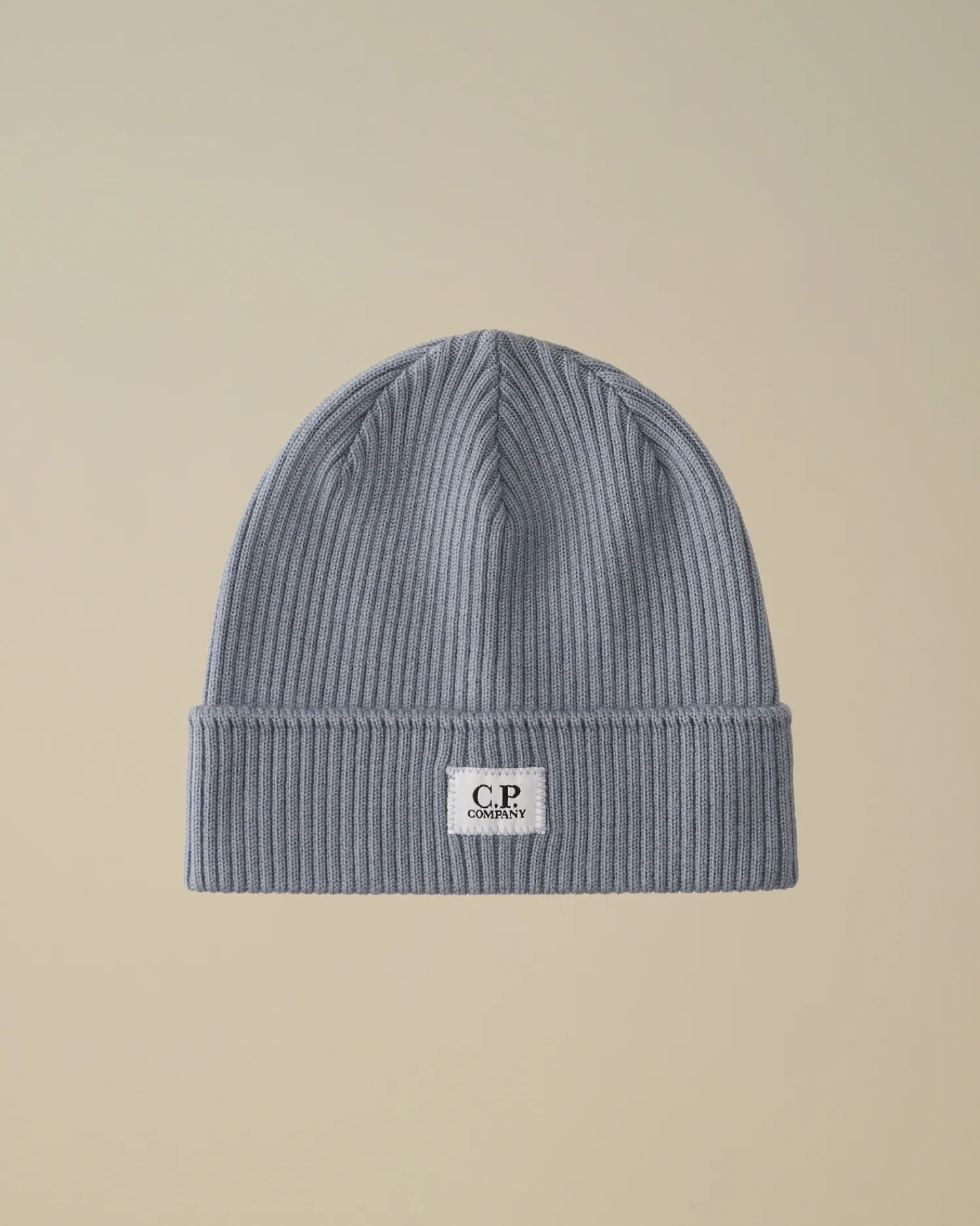 C.P. Company Abbigliamento 10-14 Anni | Abbigliamento 4-8 Anni>Kids Wool Knit Logo Beanie Flint Stone – Blue