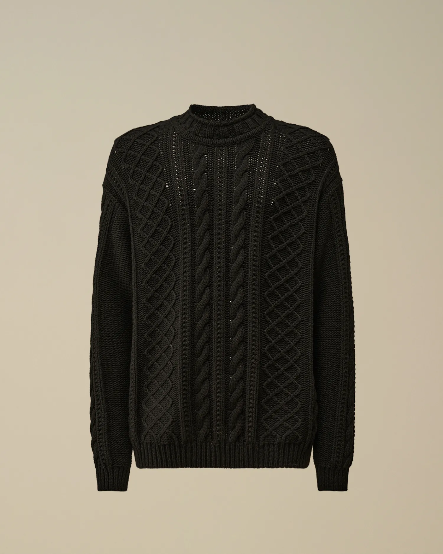 C.P. Company Maglieria>Lambswool Funnel Neck Knit Black