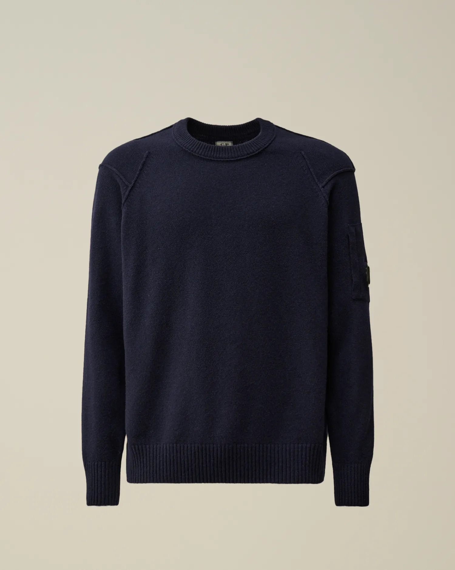 C.P. Company Maglieria>Lambswool GRS Crew Neck Knit Total Eclipse – Blue