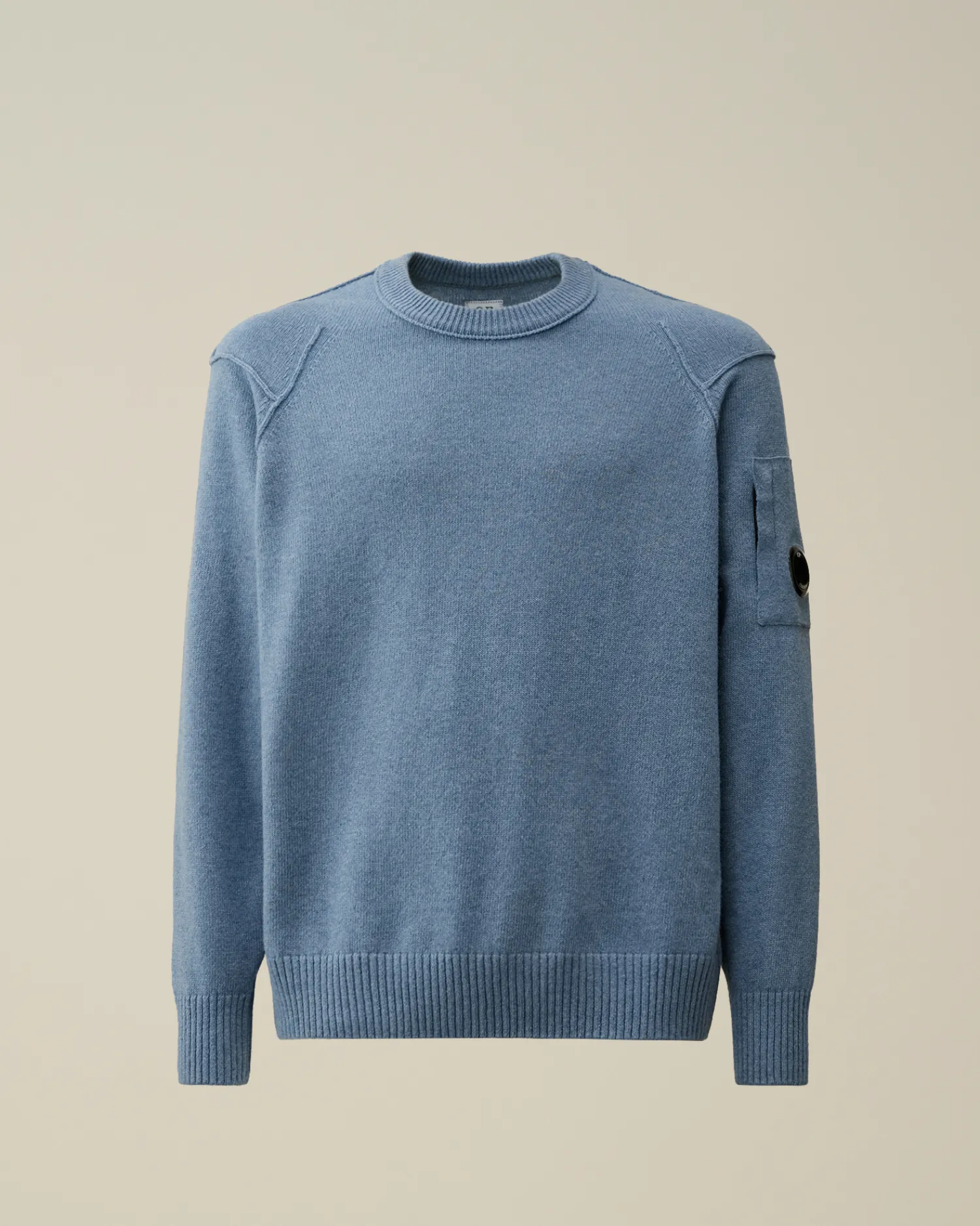 C.P. Company Maglieria>Lambswool GRS Crew Neck Knit Flint Stone – Blue