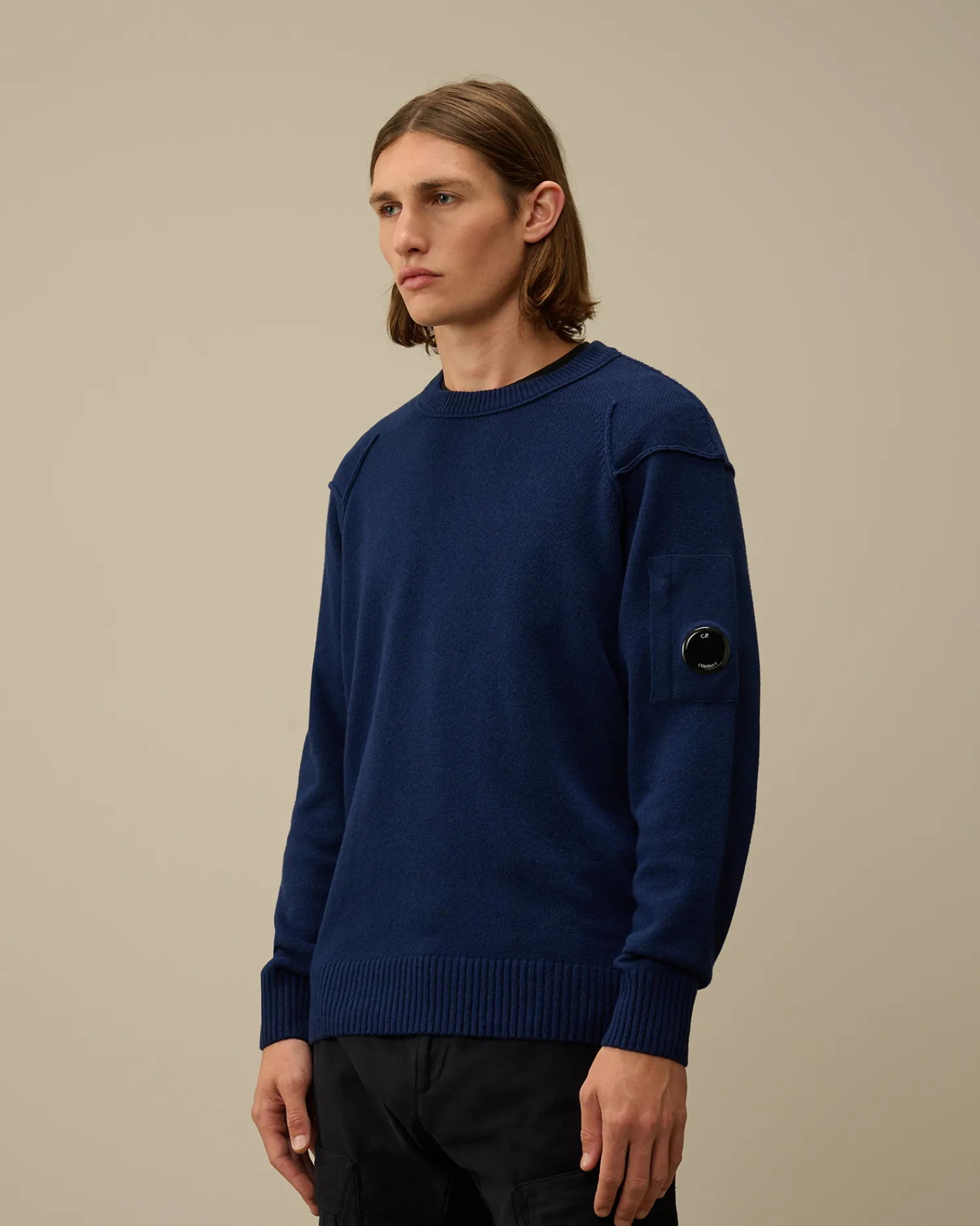 C.P. Company Maglieria>Lambswool GRS Crew Neck Knit Estate Blue