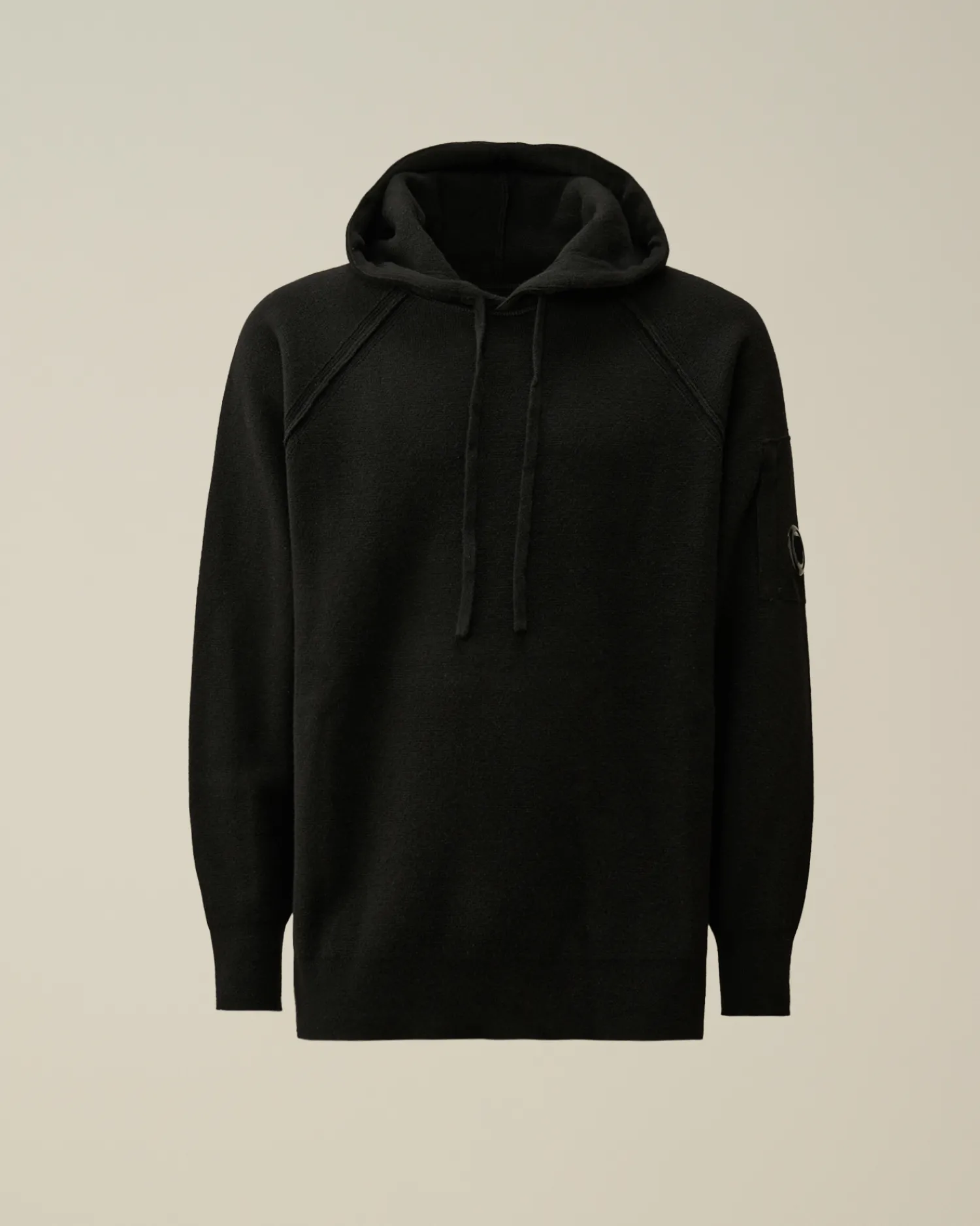 C.P. Company Maglieria>Lambswool GRS Hooded Waffle Knit Black