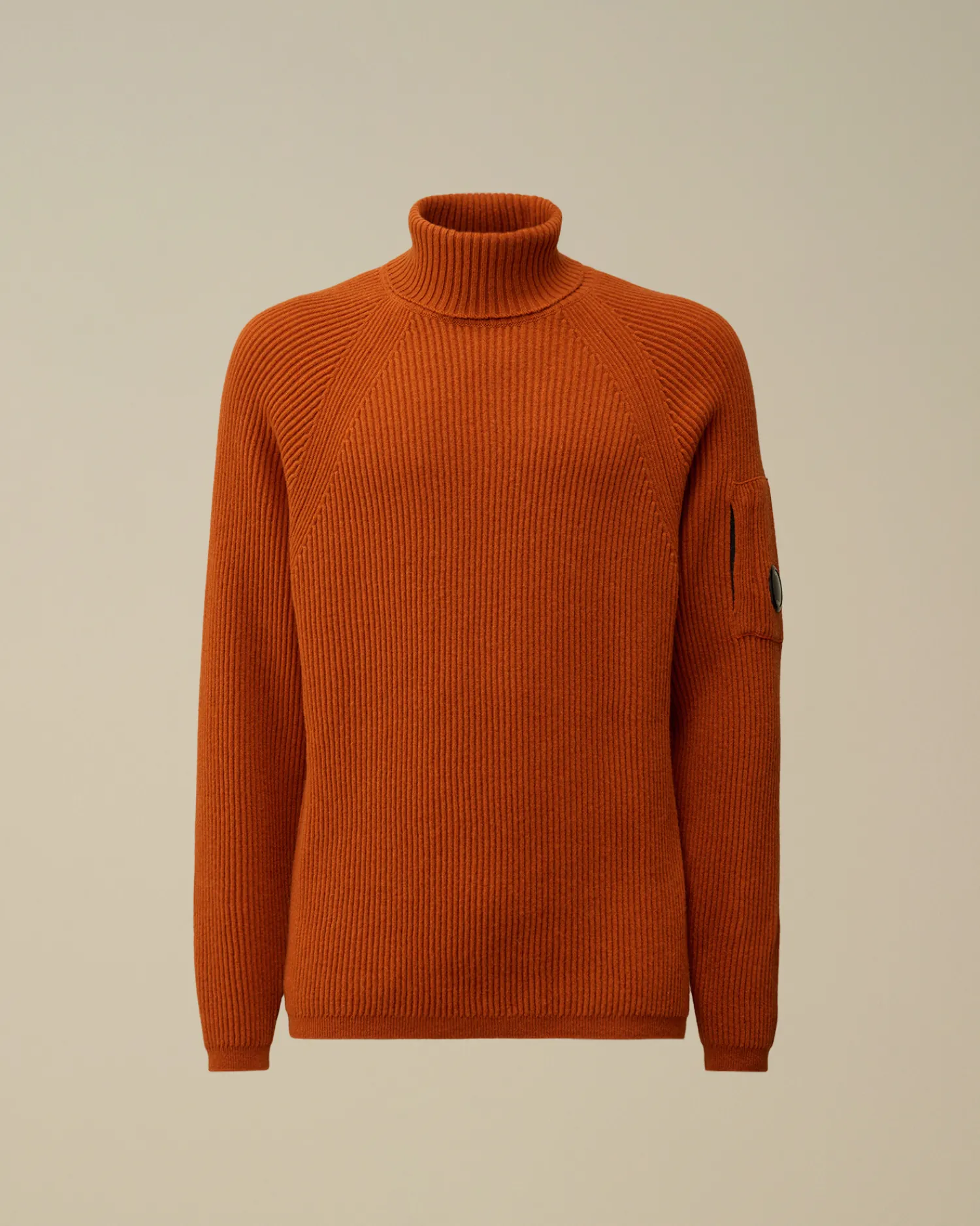 C.P. Company Maglieria>Lambswool GRS Turtleneck Full Knit Bombay Brown