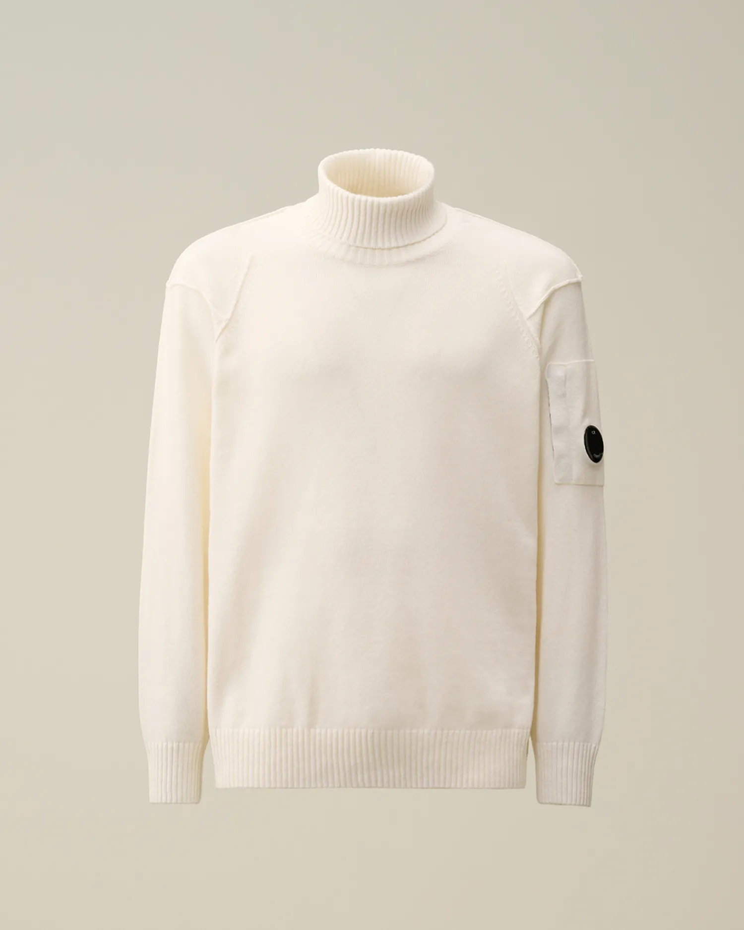 C.P. Company Maglieria>Lambswool GRS Turtleneck Knit Gauze White