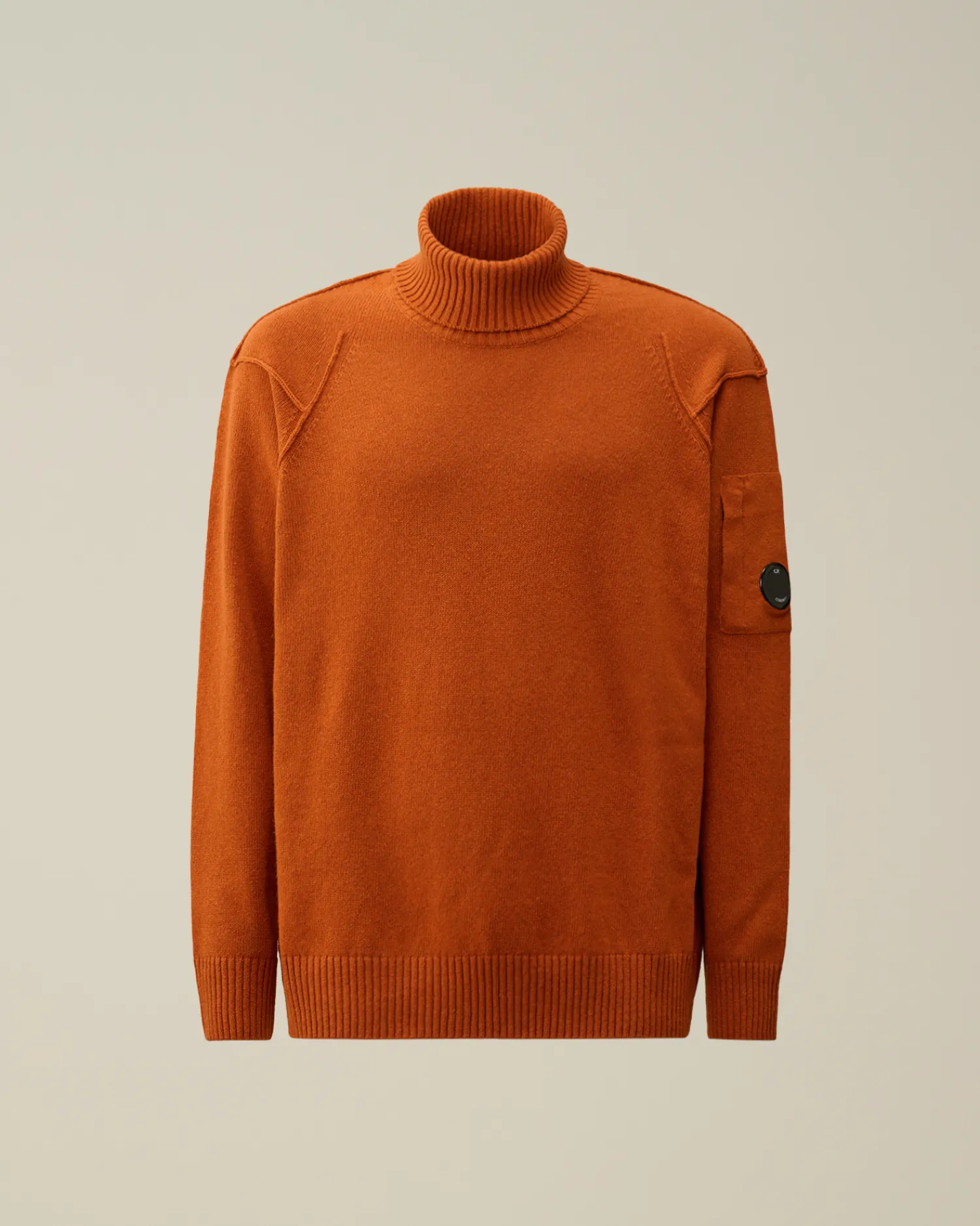 C.P. Company Maglieria>Lambswool GRS Turtleneck Knit Bombay Brown